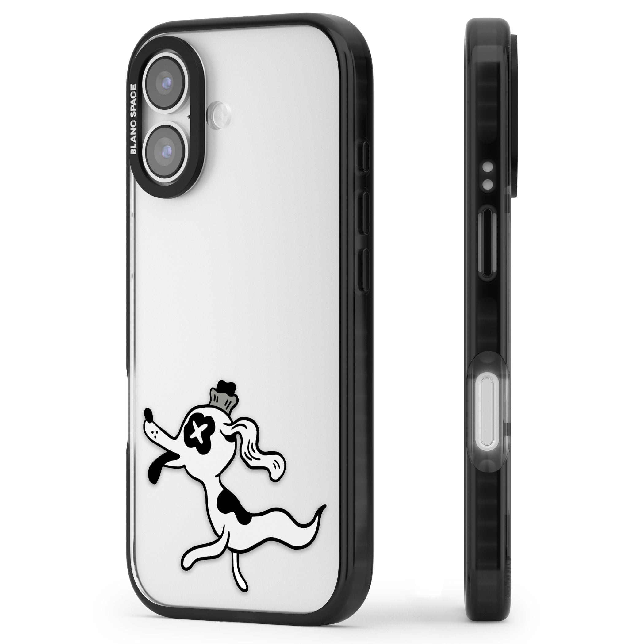 Dog Spirit iPhone 17 Impact Black Phone Case Side Profile