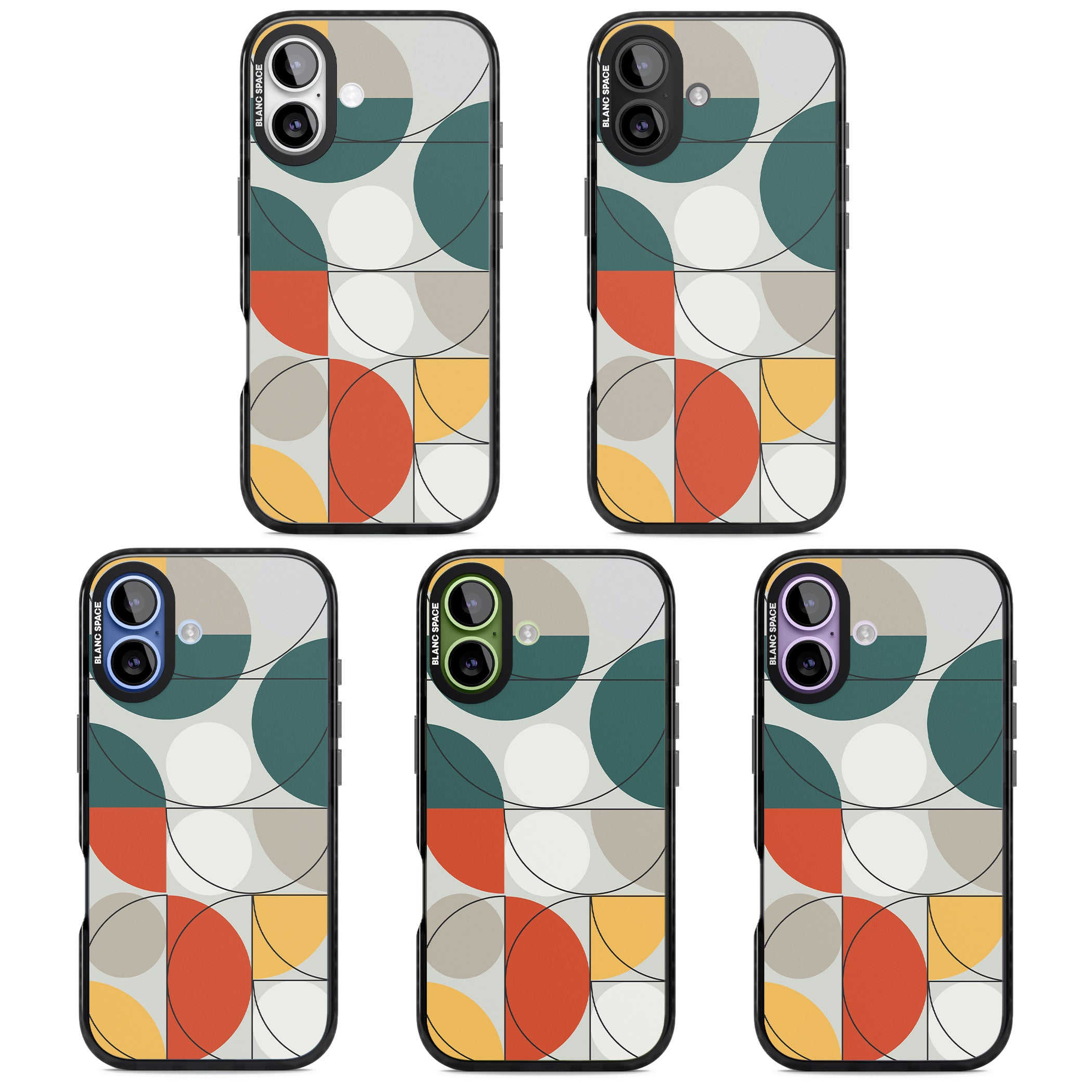 Modern Abstract Circle iPhone 17 Impact Black Phone Case APT Impact Protection