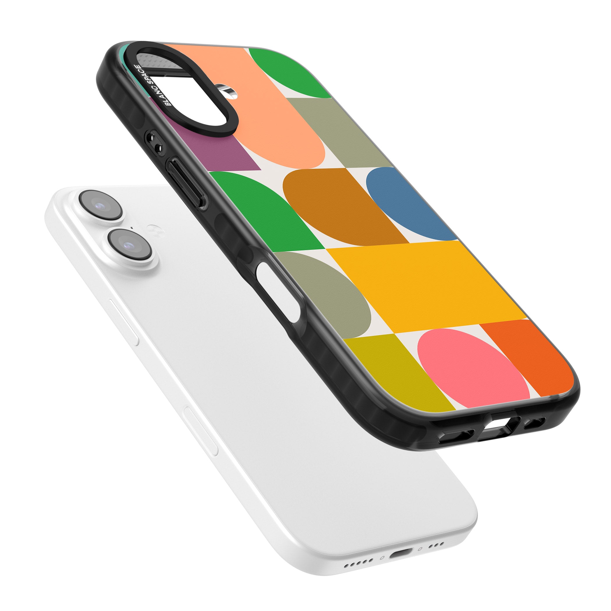 Retro Colorful Shapes iPhone 17 Impact Black Phone Case Colours