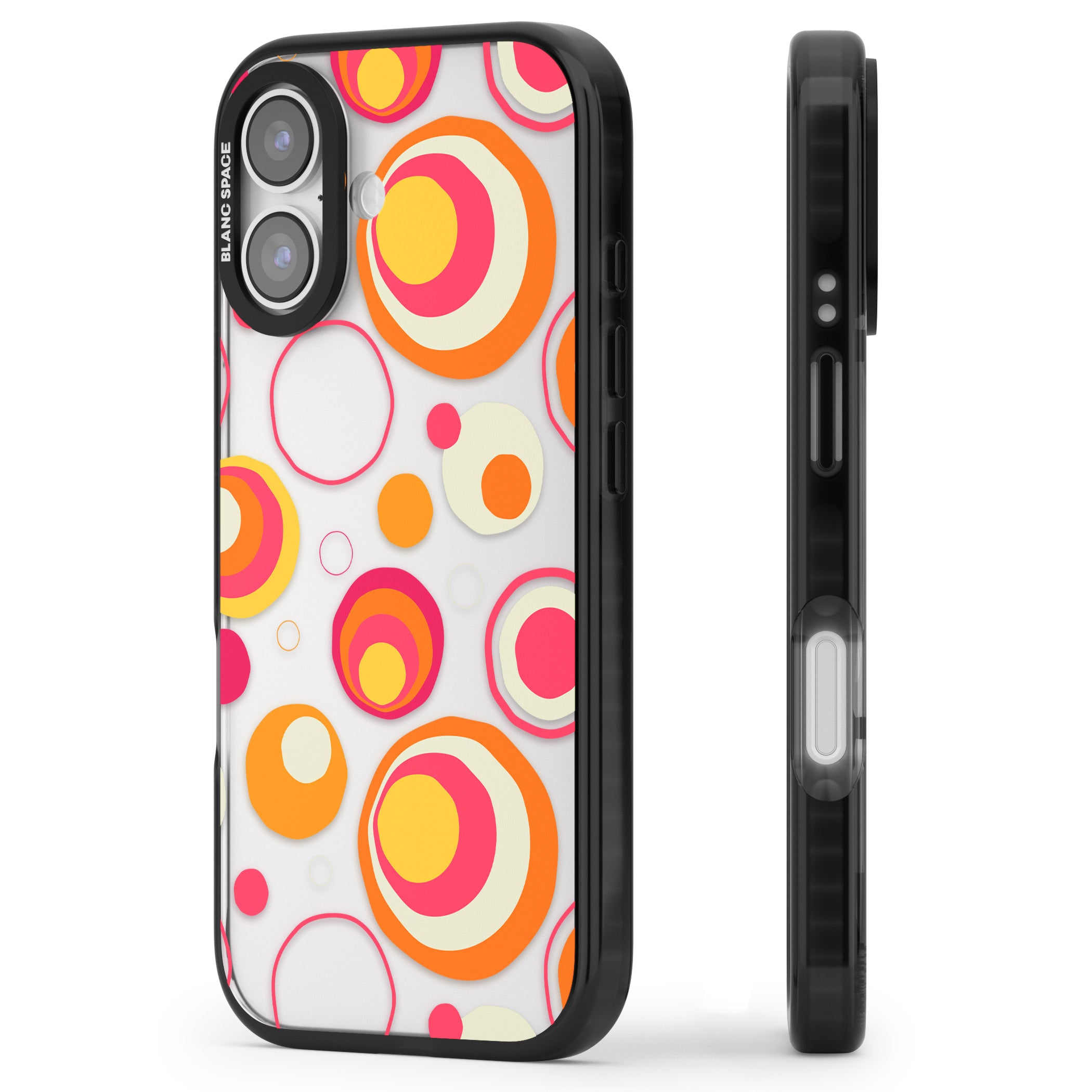 Mid Century Party Pattern iPhone 17 Impact Black Phone Case Side Profile