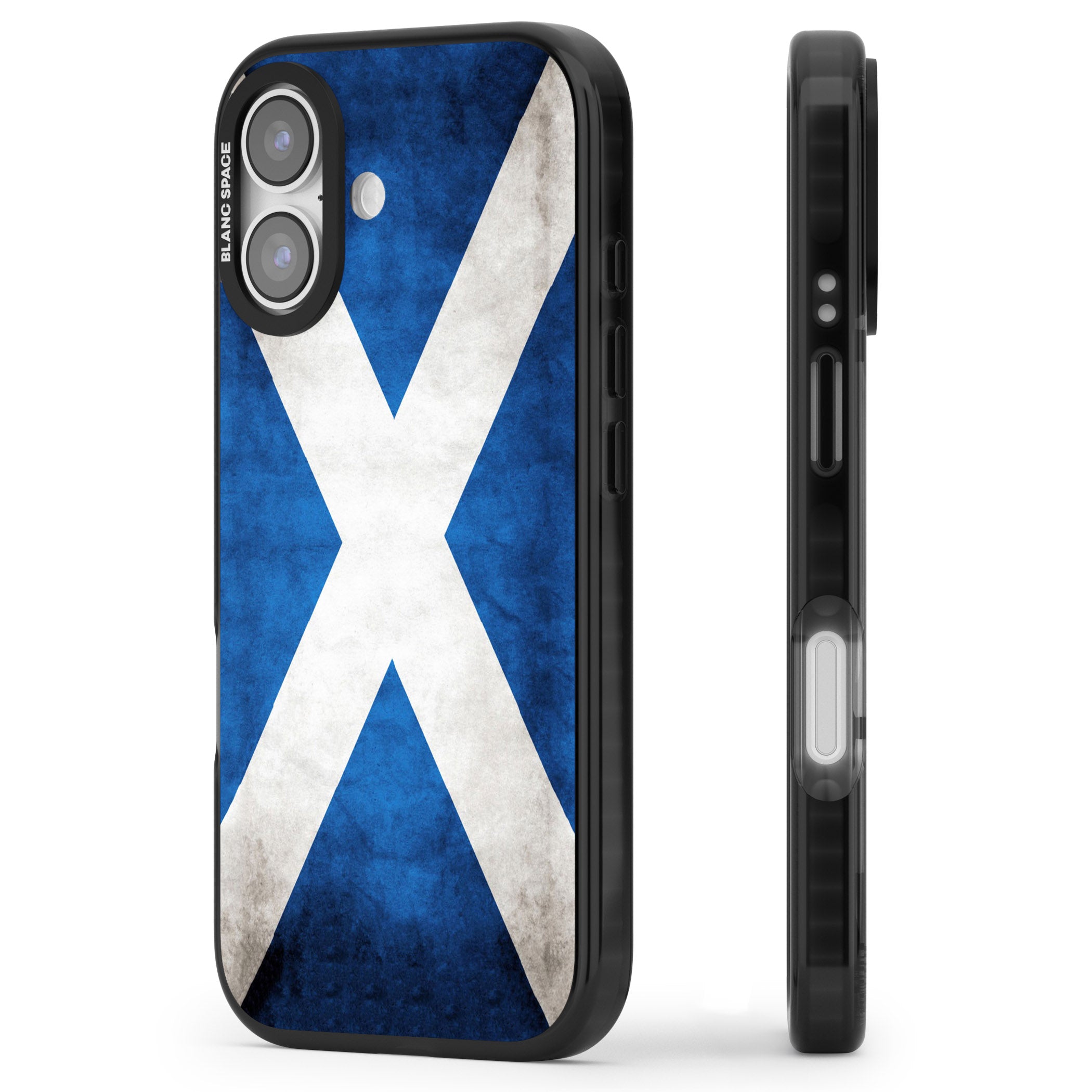 Scotland Saltire Flag iPhone 17 Impact Black Phone Case Side Profile