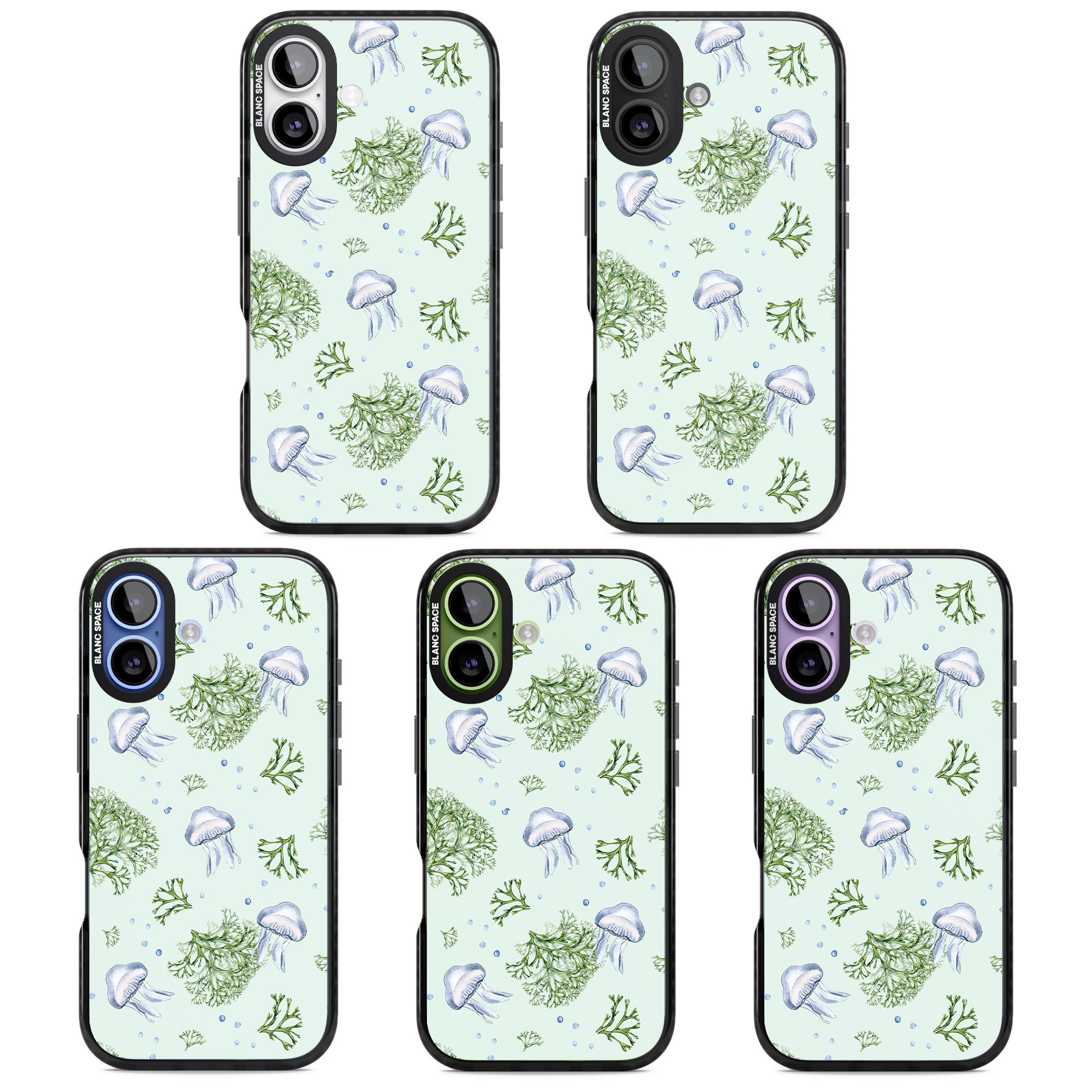 Jellyfish & Seaweed iPhone 17 Impact Black Phone Case APT Impact Protection