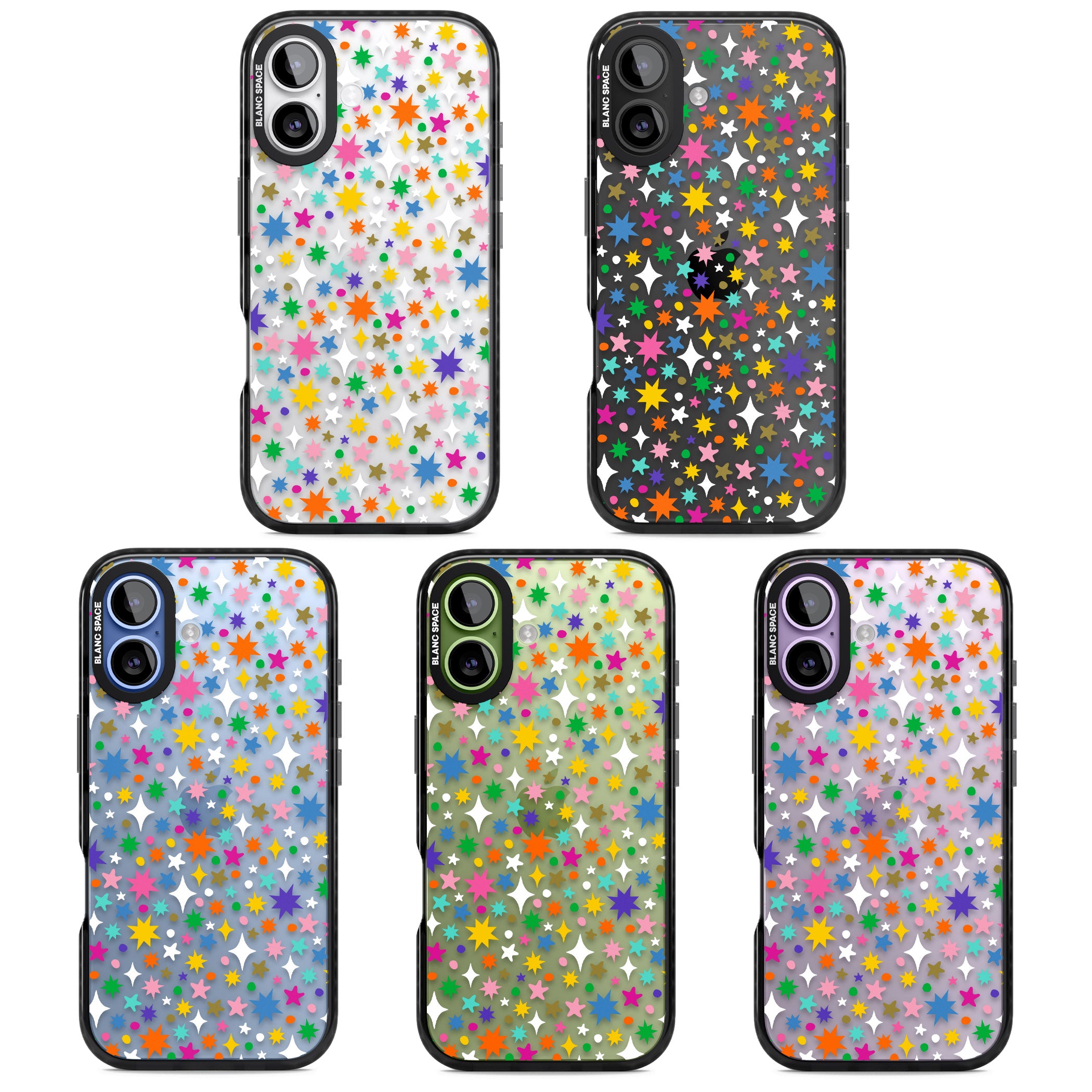 Rainbow Starburst iPhone 17 Impact Black Phone Case APT Impact Protection