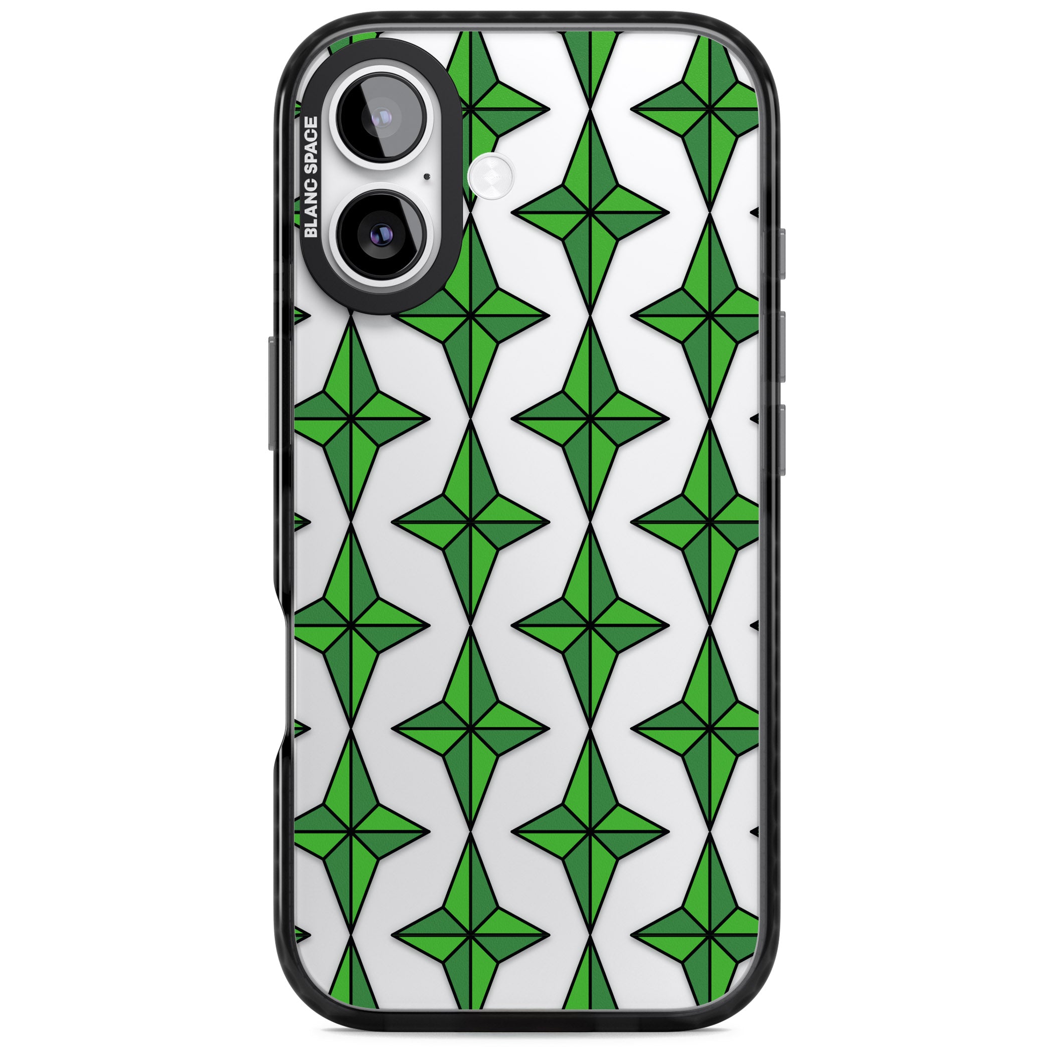 Emerald Stars Pattern (Clear) iPhone 17 Impact Black Phone Case