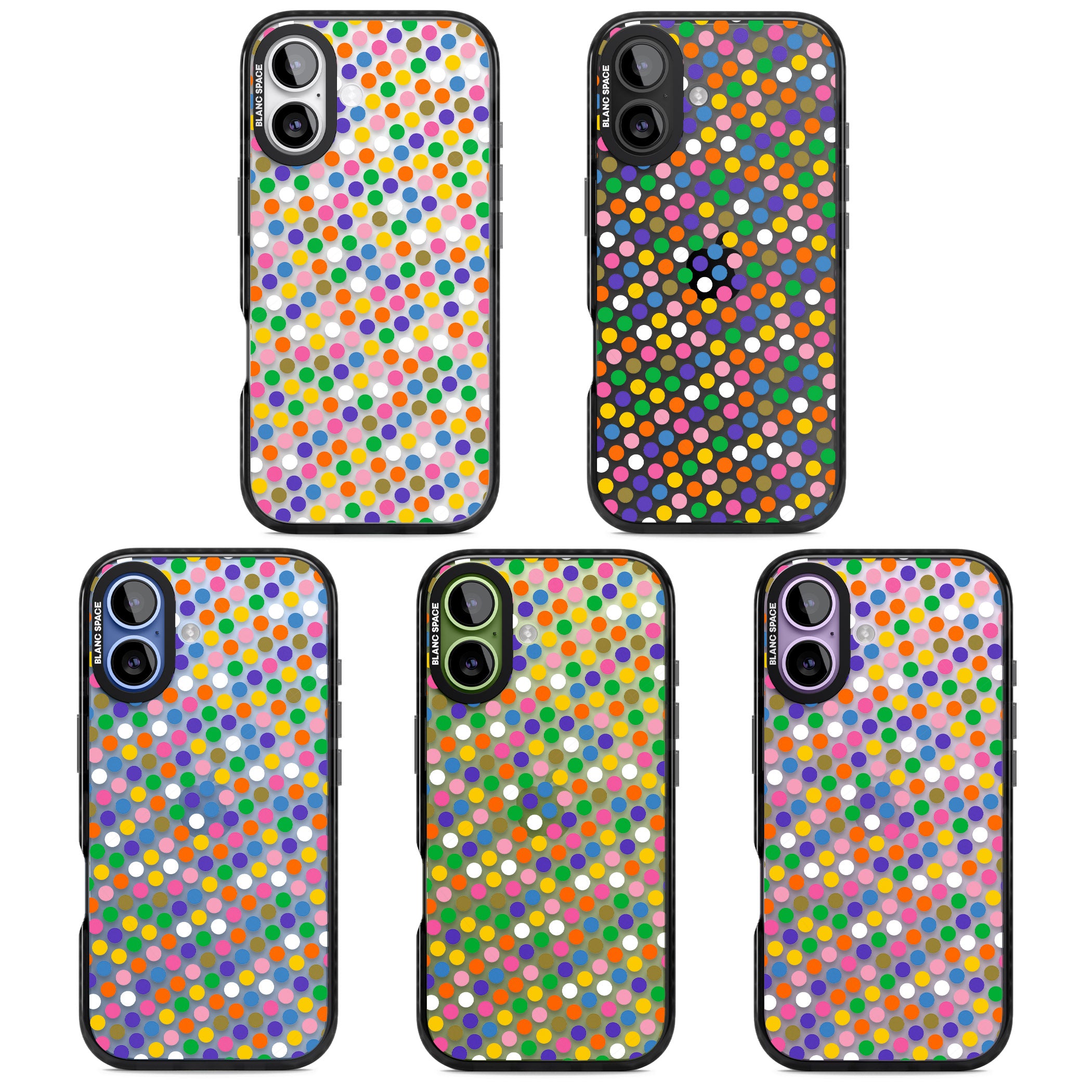 Multicolour Polka Dot Fiesta iPhone 17 Impact Black Phone Case APT Impact Protection