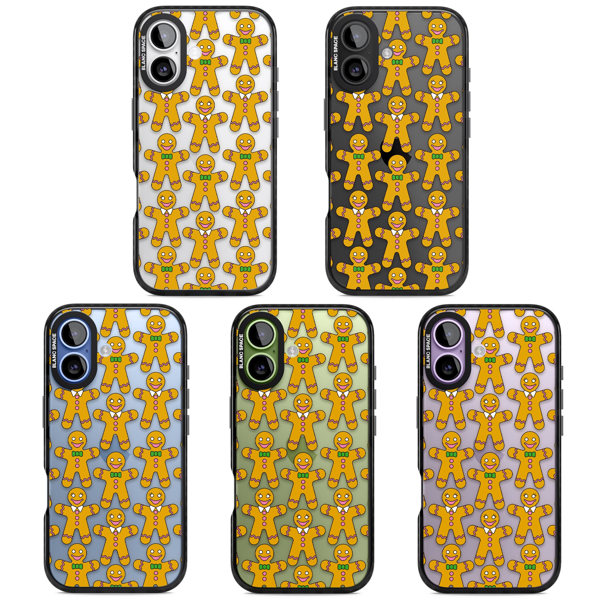 Gingerbread Cookie Pattern iPhone 17 Impact Black Phone Case APT Impact Protection