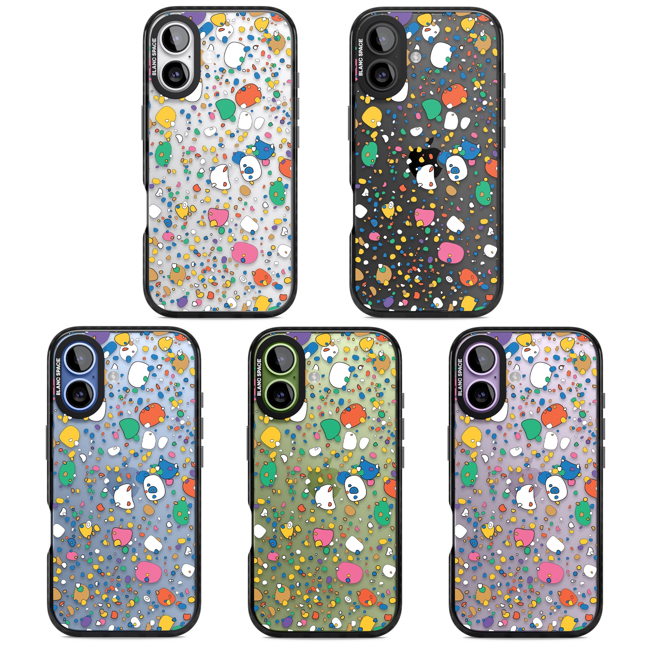Colourful Confetti Pebbles iPhone 17 Impact Black Phone Case APT Impact Protection