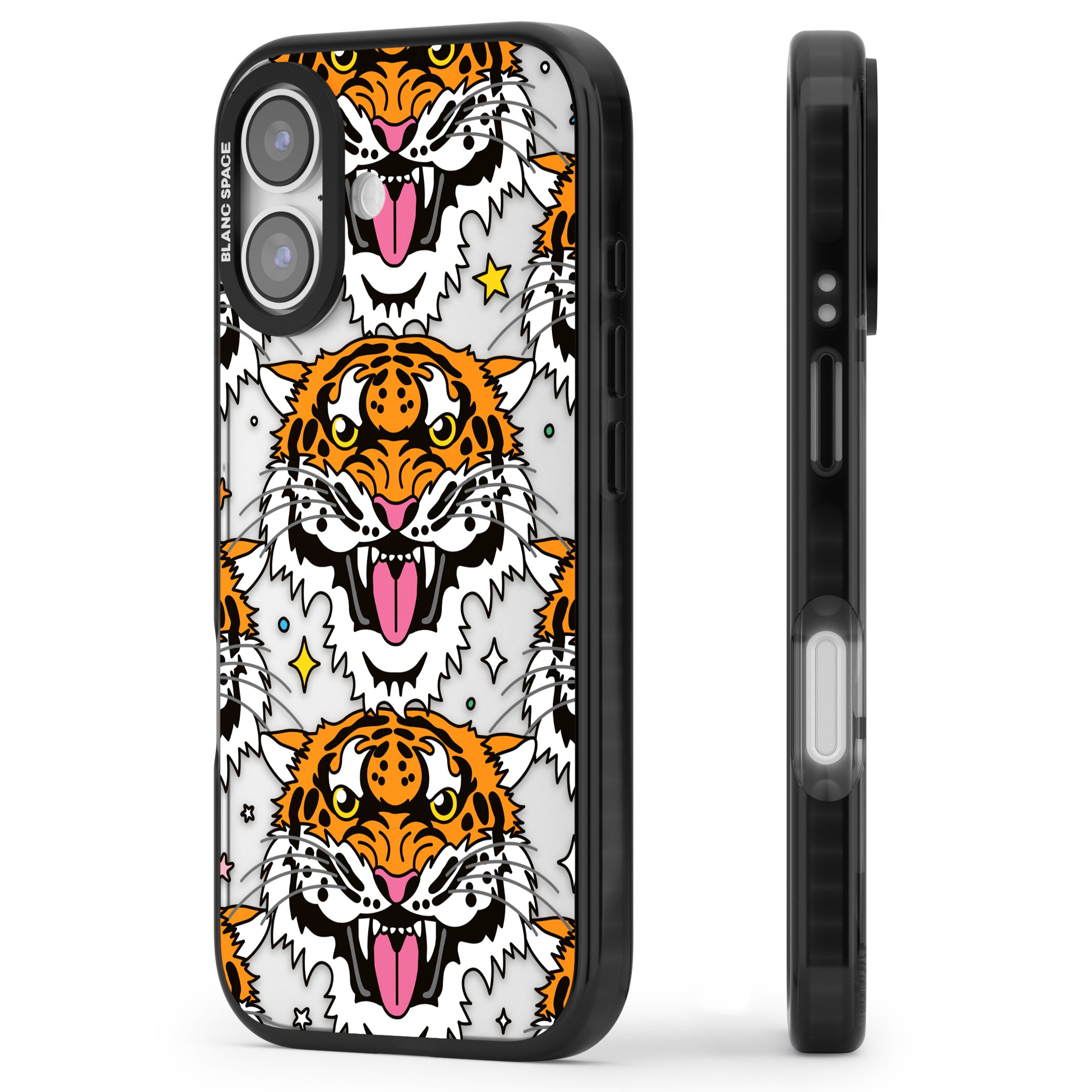 Fierce Jungle Tigers iPhone 17 Impact Black Phone Case Side Profile