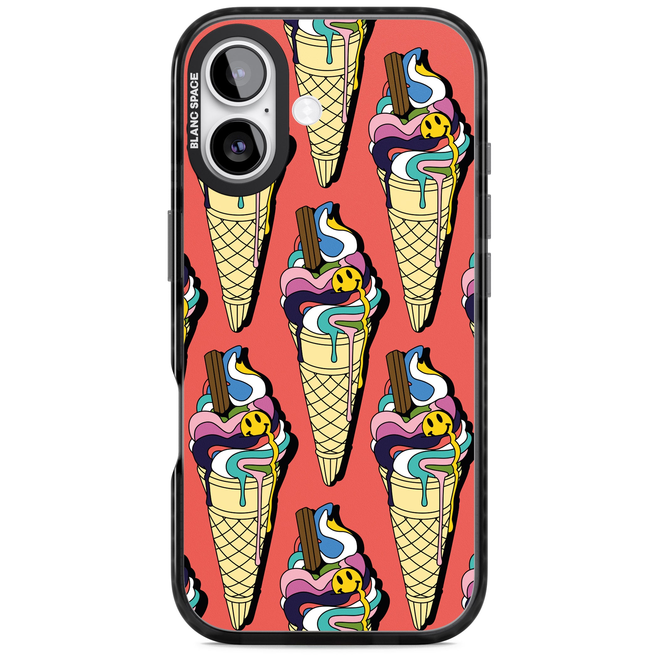 Trip & Drip Ice Cream (Red) iPhone 17 Impact Black Phone Case