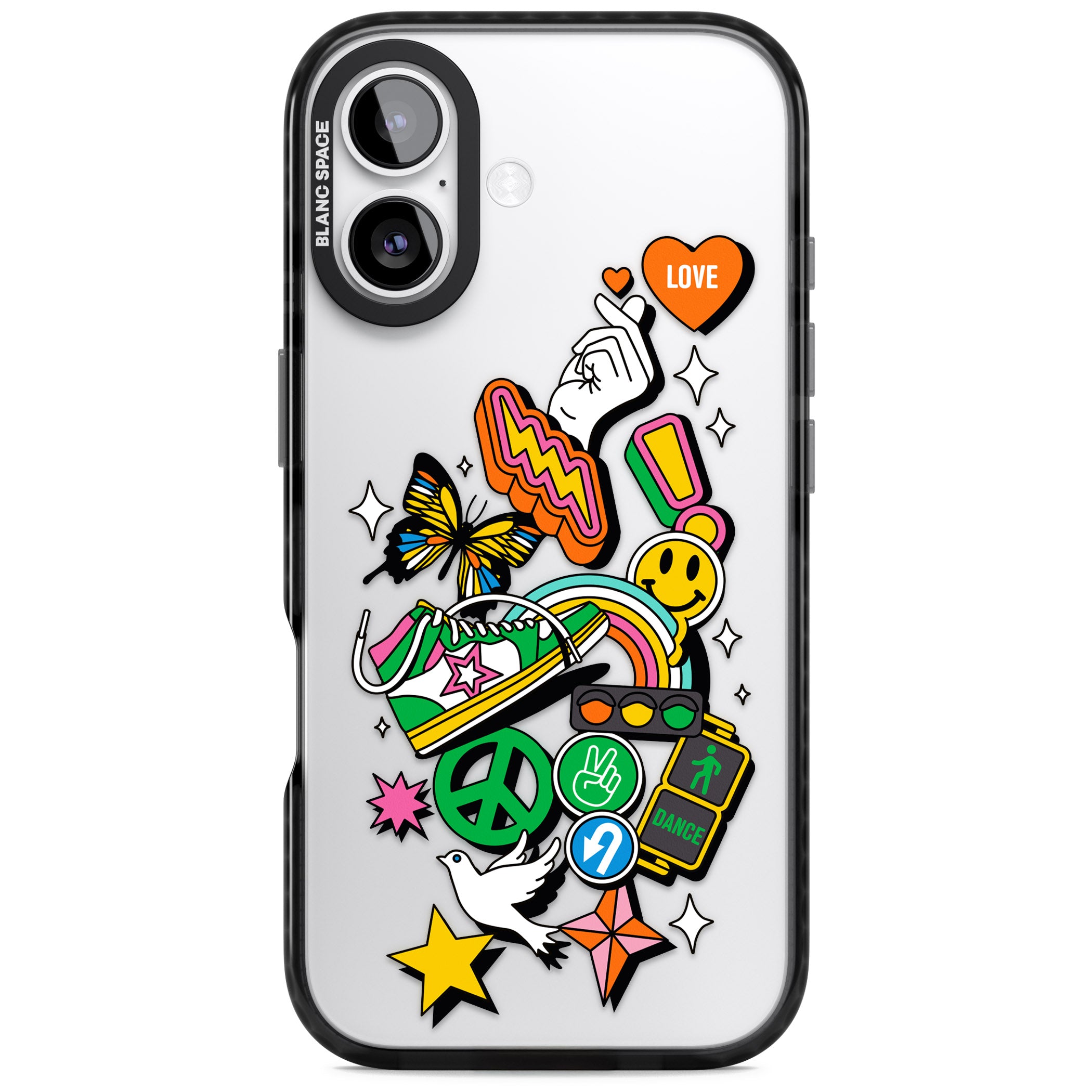 Nostalgic Sticker Collage iPhone 17 Impact Black Phone Case