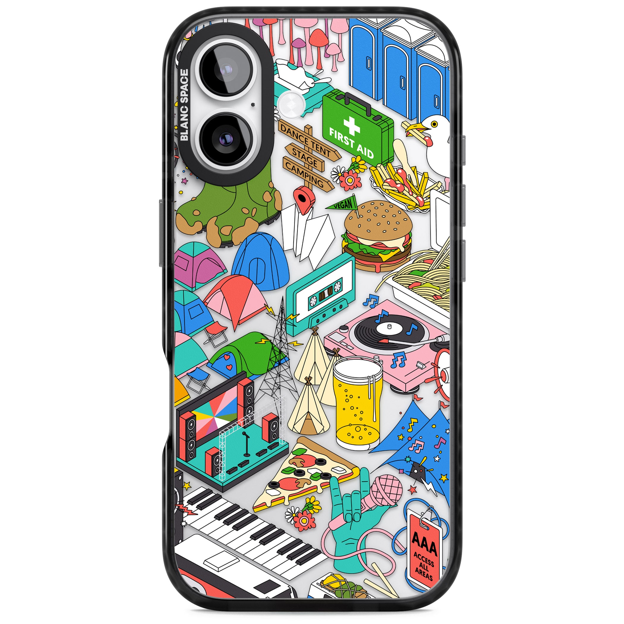 Festival Frenzy iPhone 17 Impact Black Phone Case