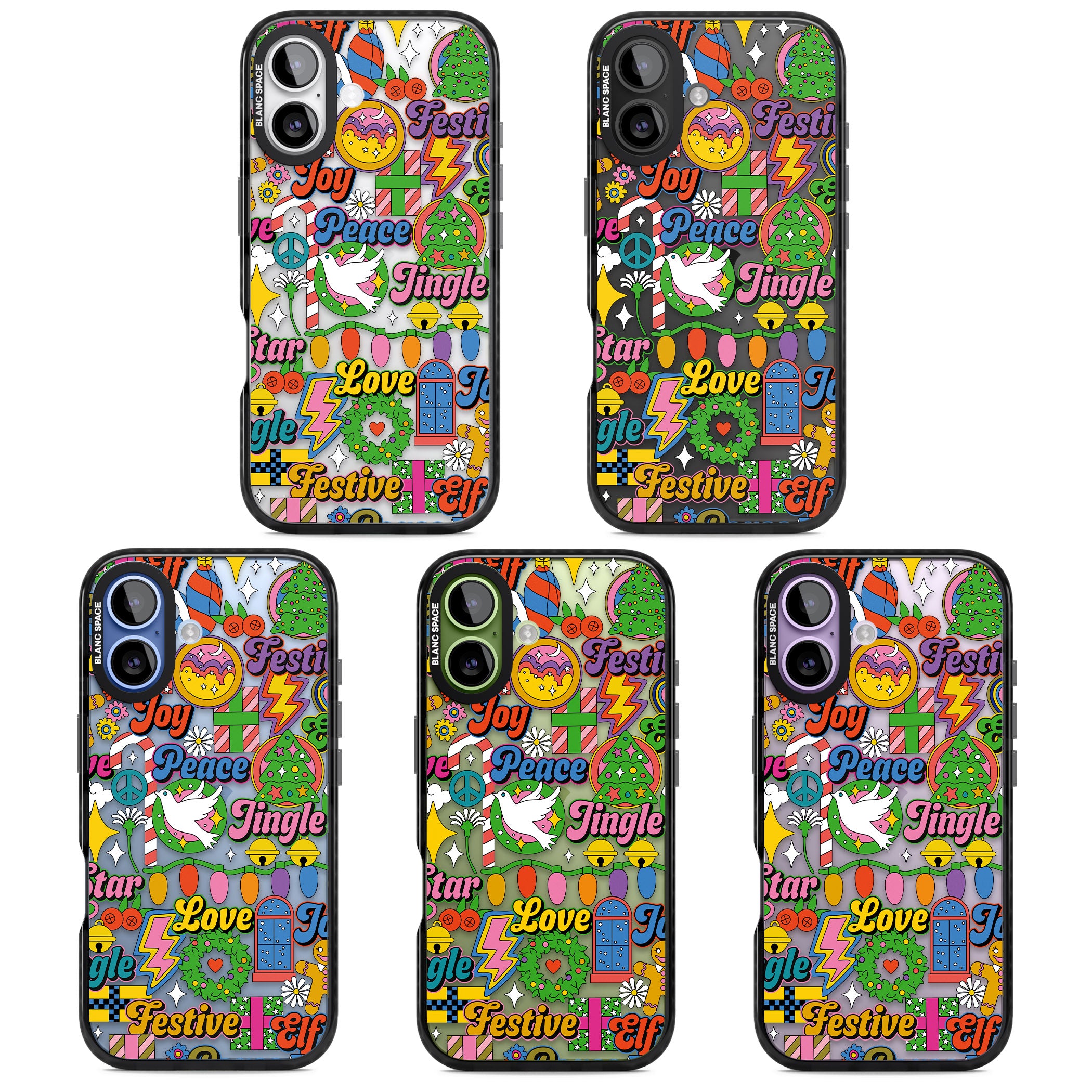 Peace & Festivities iPhone 17 Impact Black Phone Case APT Impact Protection