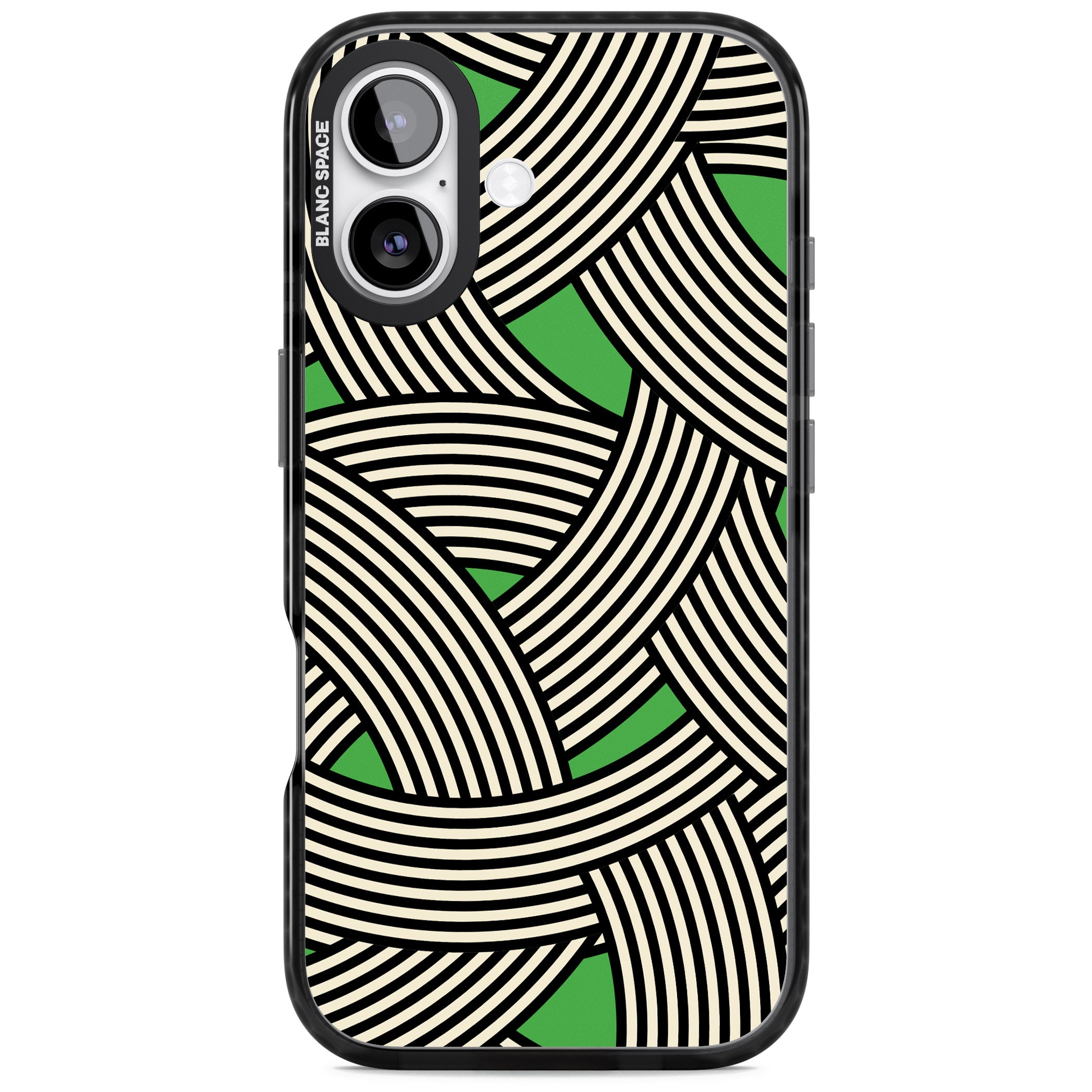 Green Optic Waves iPhone 17 Impact Black Phone Case