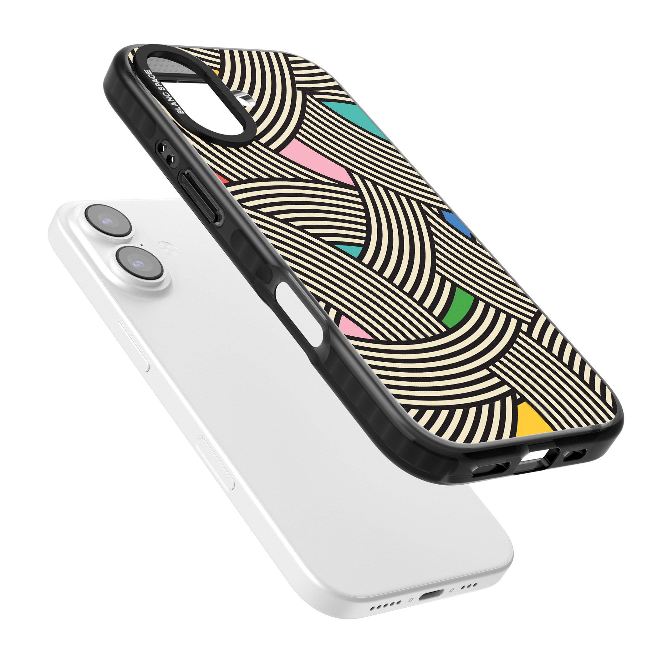 Multicolour Optic Waves iPhone 17 Impact Black Phone Case Colours