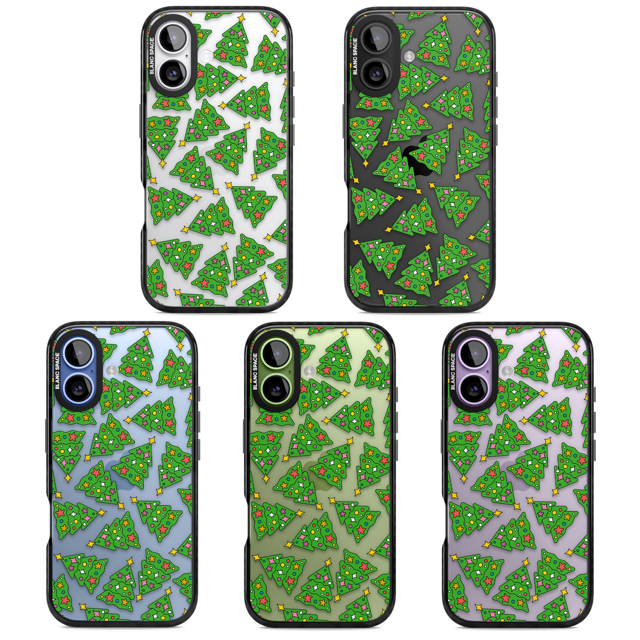 Christmas Tree Pattern iPhone 17 Impact Black Phone Case APT Impact Protection