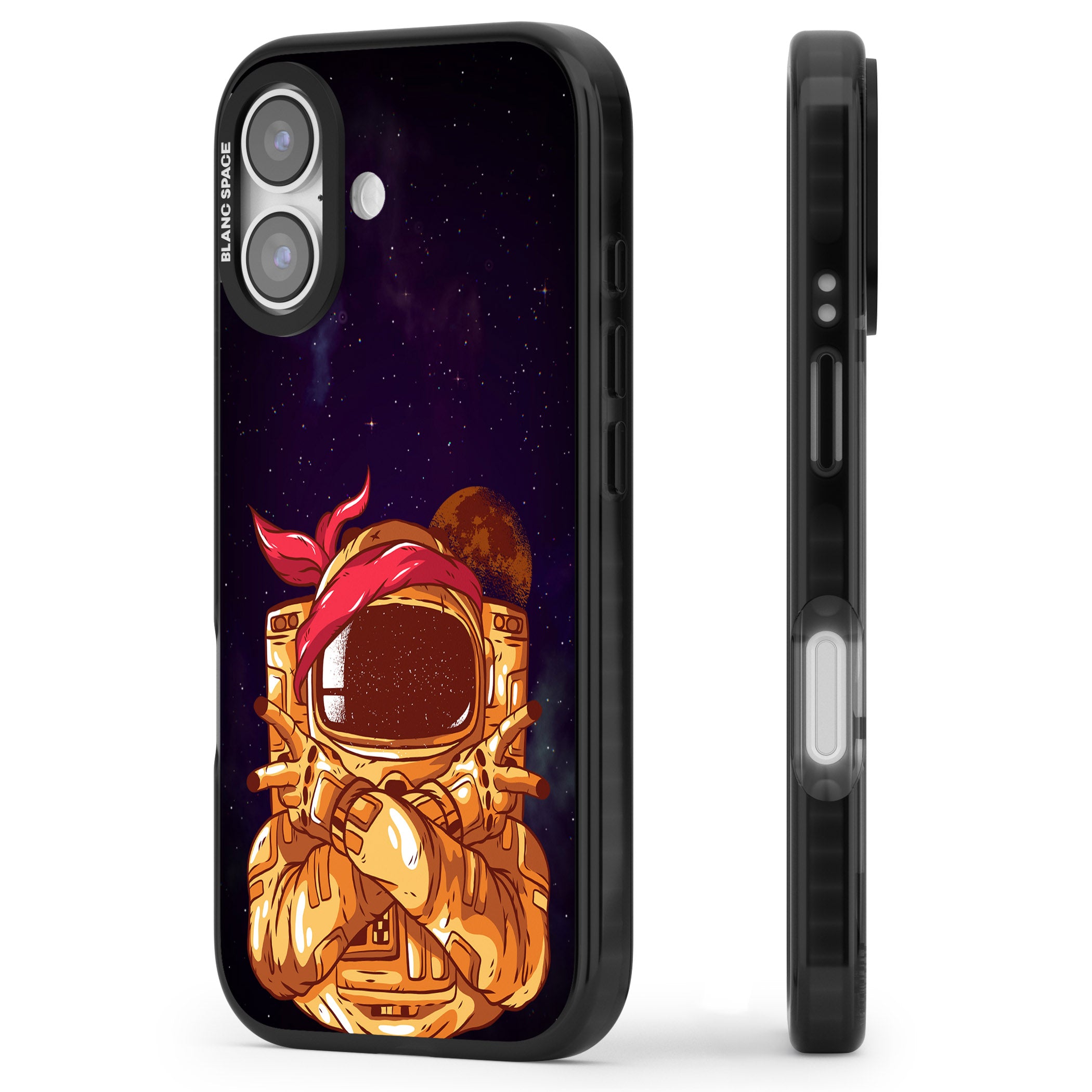 Space Gangster iPhone 17 Impact Black Phone Case Side Profile