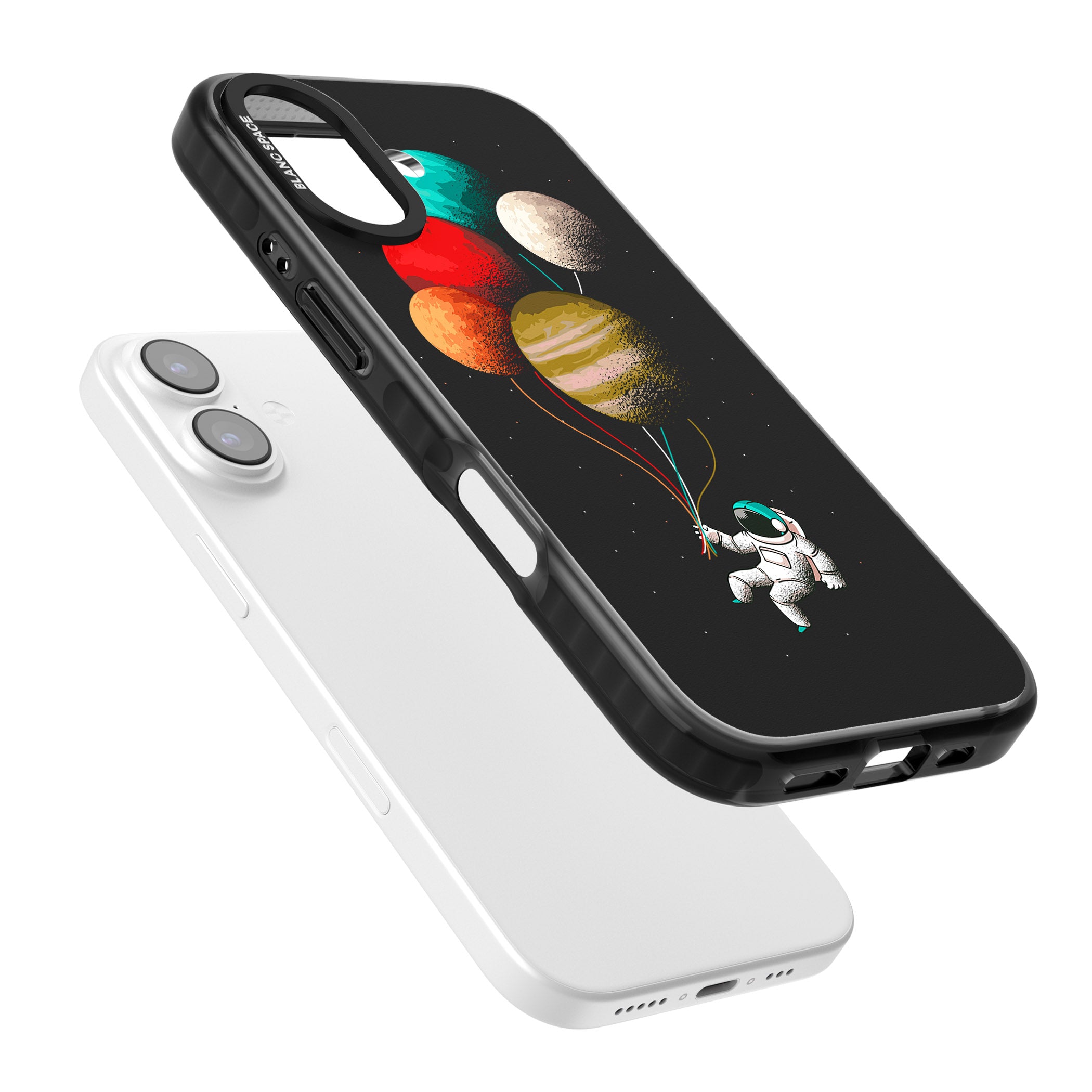 Astronaut Balloon Planets iPhone 17 Impact Black Phone Case Colours