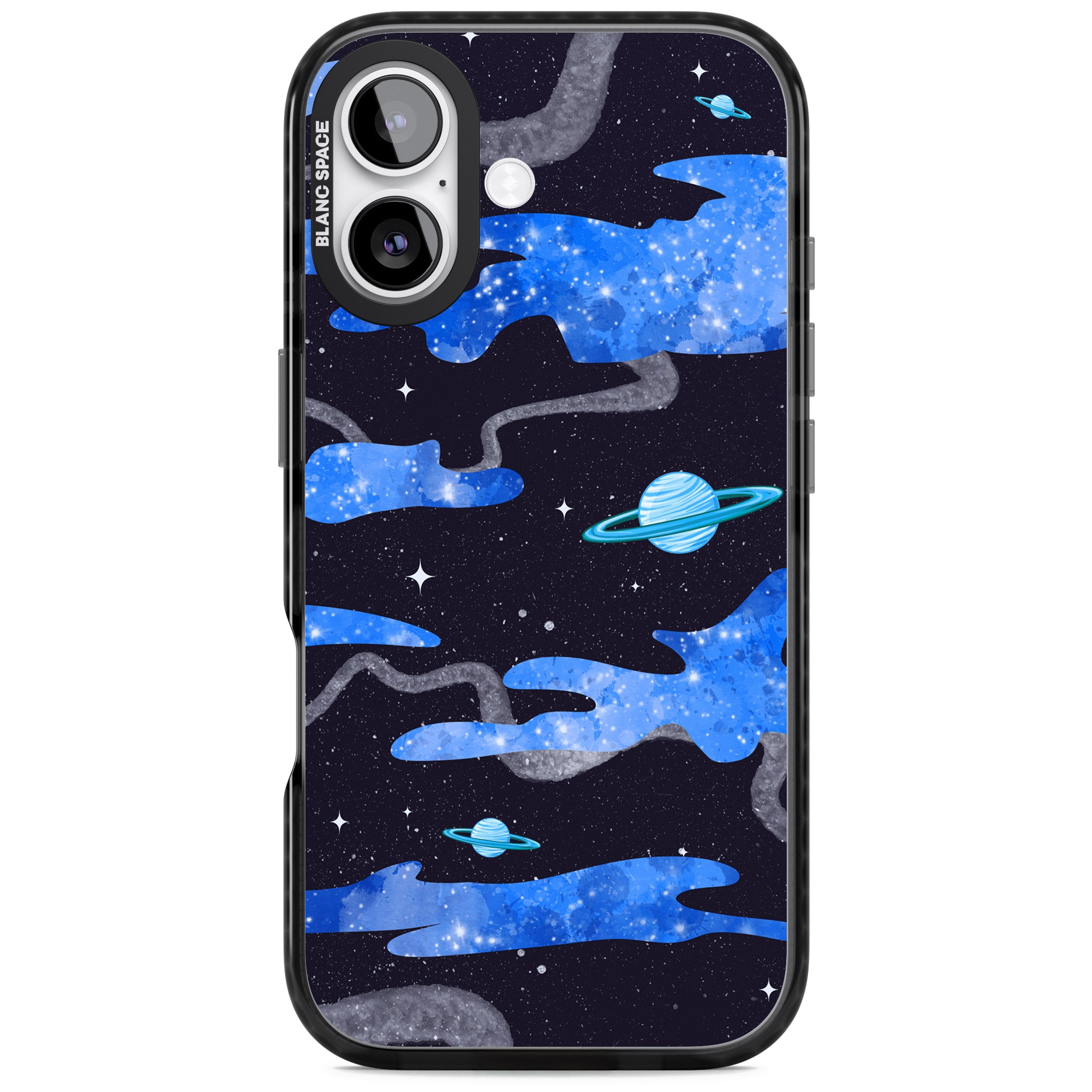 Blue Galaxy iPhone 17 Impact Black Phone Case
