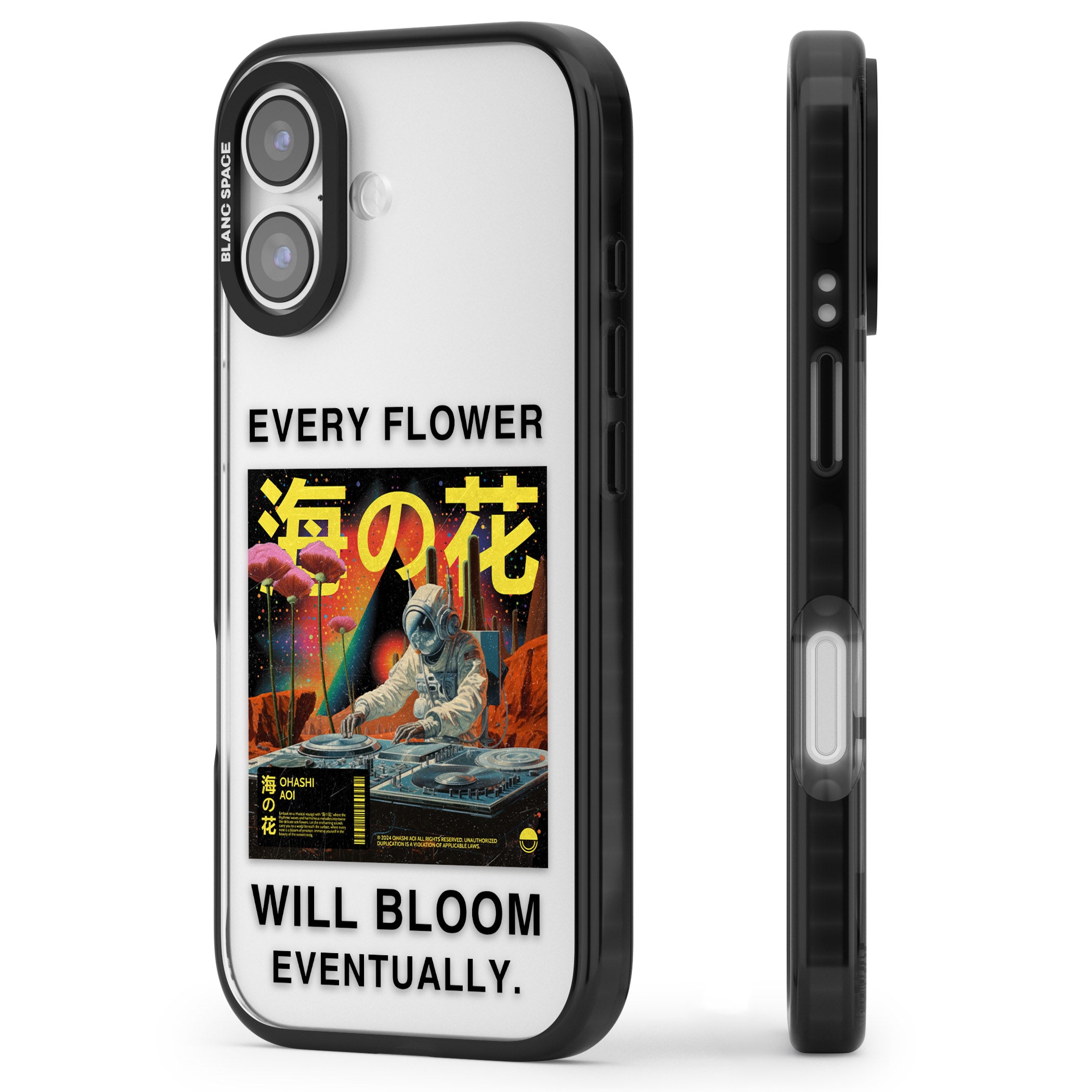 Every Flower Will Bloom Eventually iPhone 17 Impact Black Phone Case Side Profile