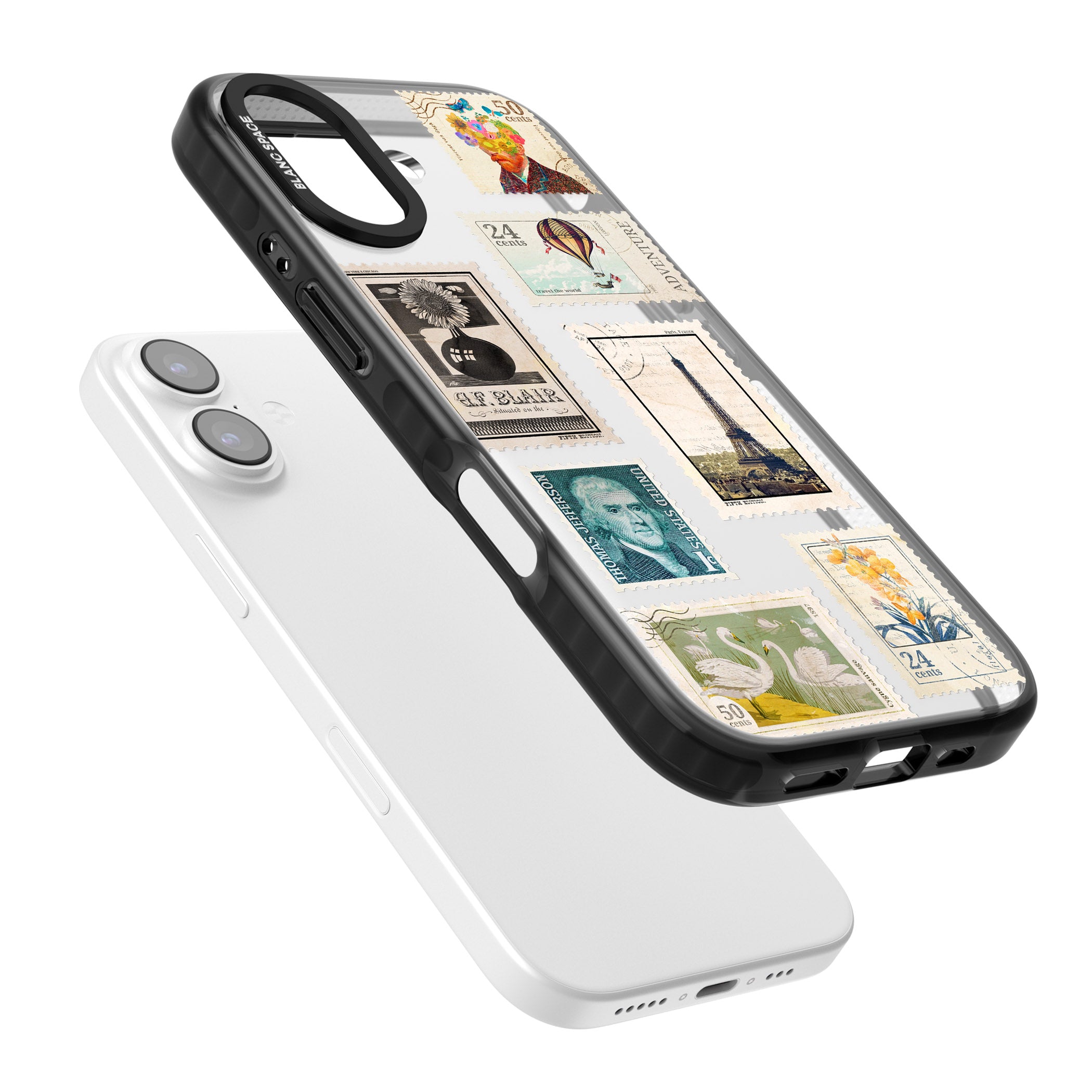 Vintage Stamps iPhone 17 Impact Black Phone Case Colours