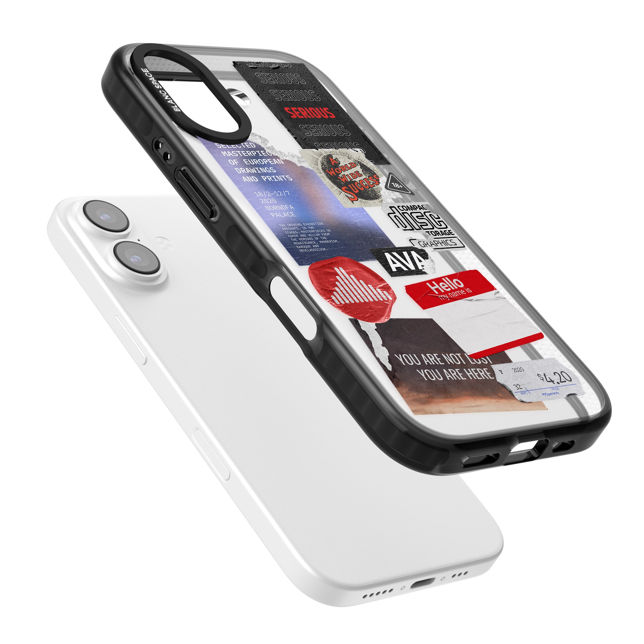 Red & Black Sticker Mix iPhone 17 Impact Black Phone Case Colours