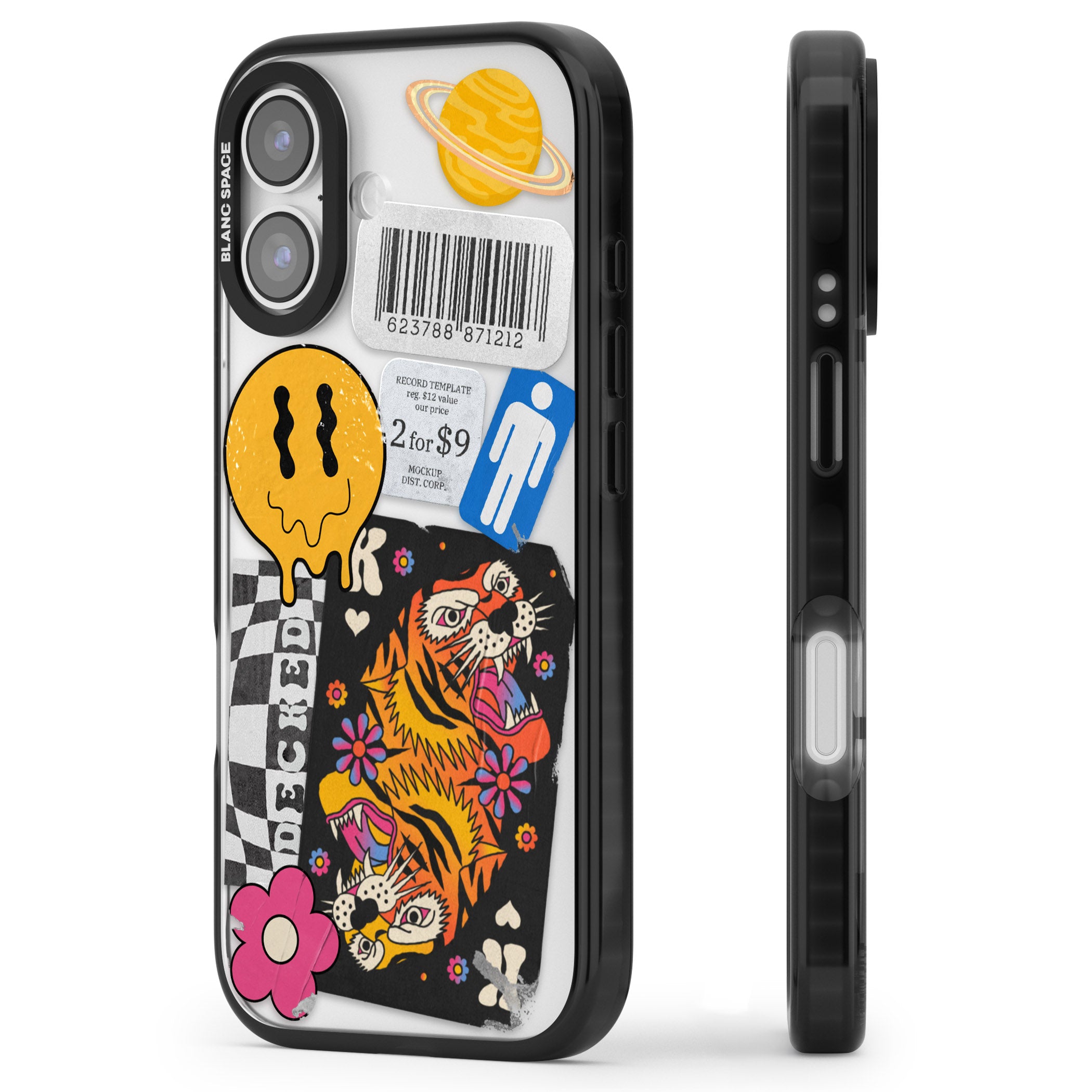 Electric Vibes iPhone 17 Impact Black Phone Case Side Profile