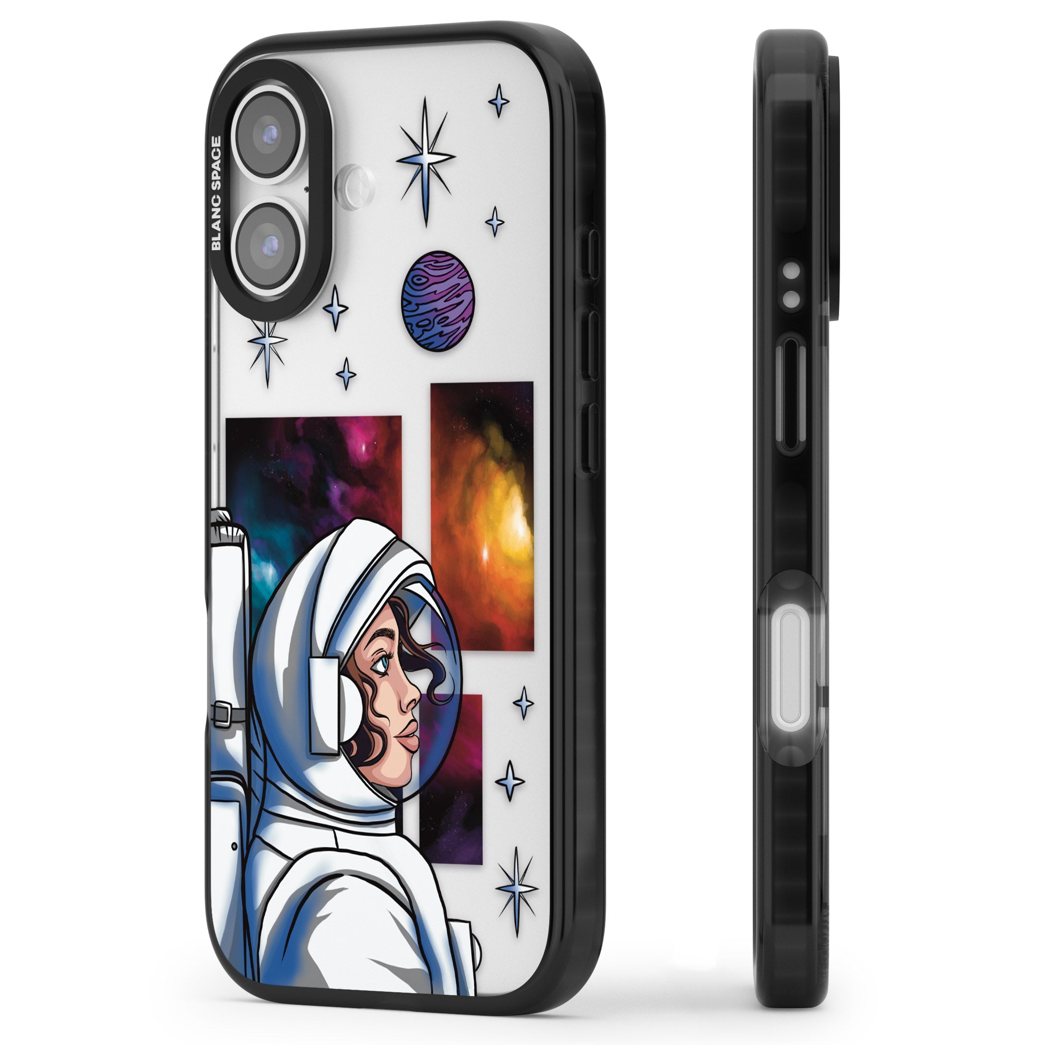 Cosmic Ambition iPhone 17 Impact Black Phone Case Side Profile