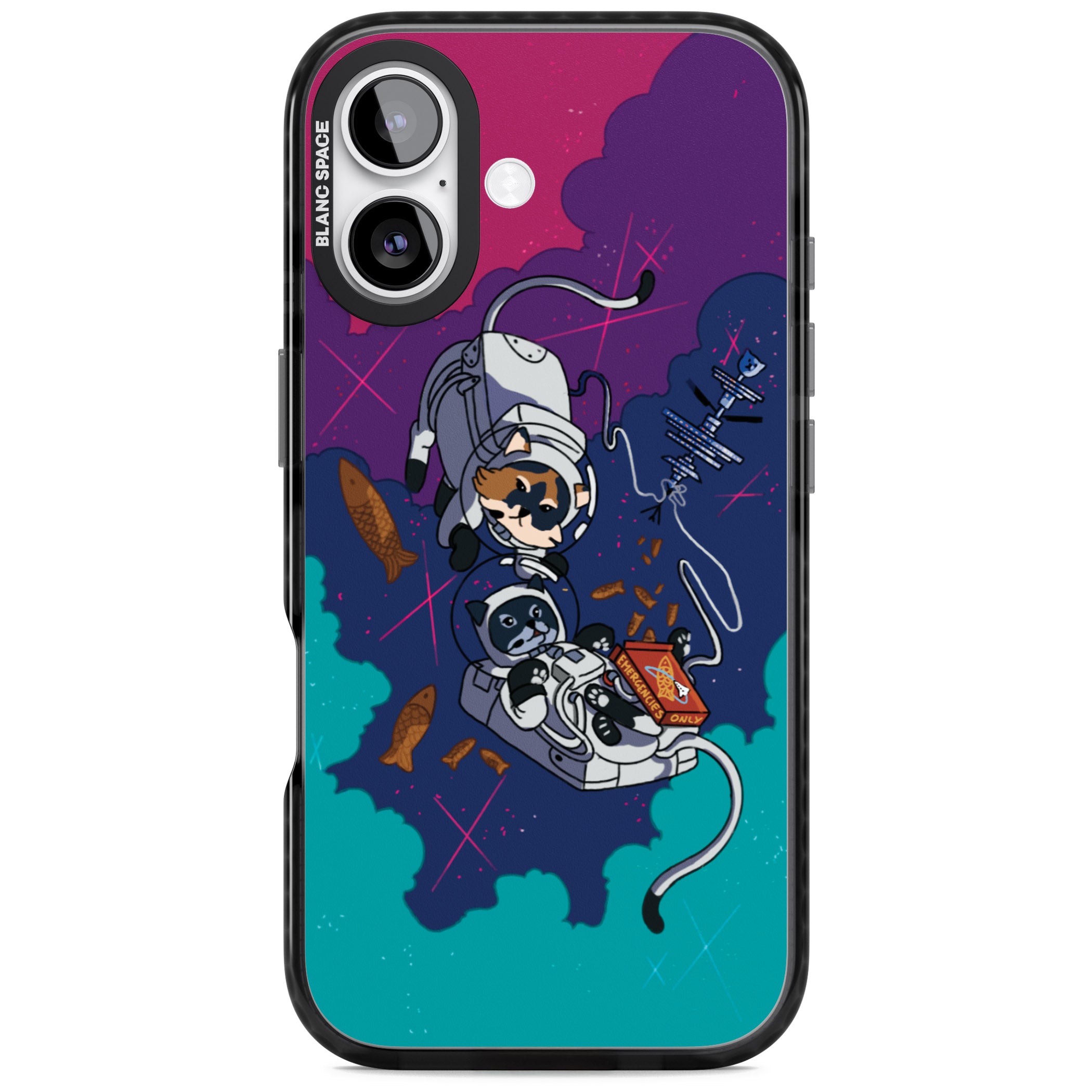 Cats In Space iPhone 17 Impact Black Phone Case
