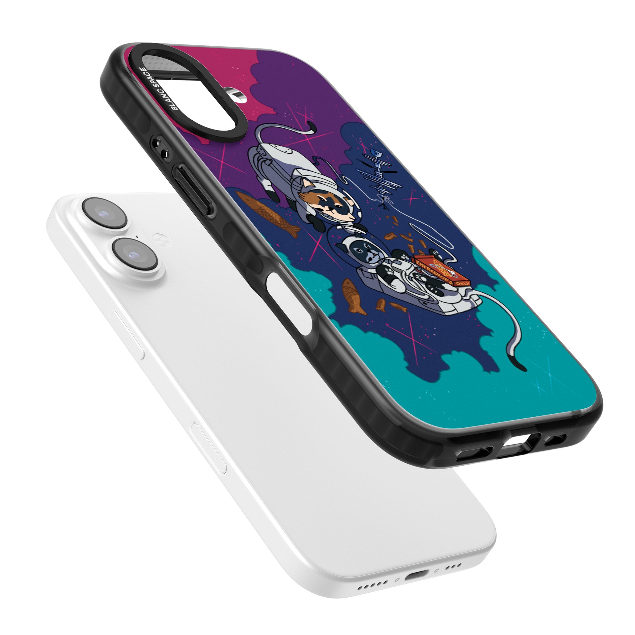 Cats In Space iPhone 17 Impact Black Phone Case Colours