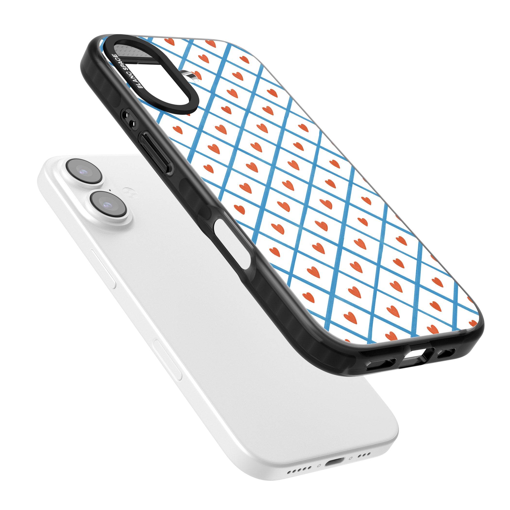 Lattice Love Hearts iPhone 17 Impact Black Phone Case Colours