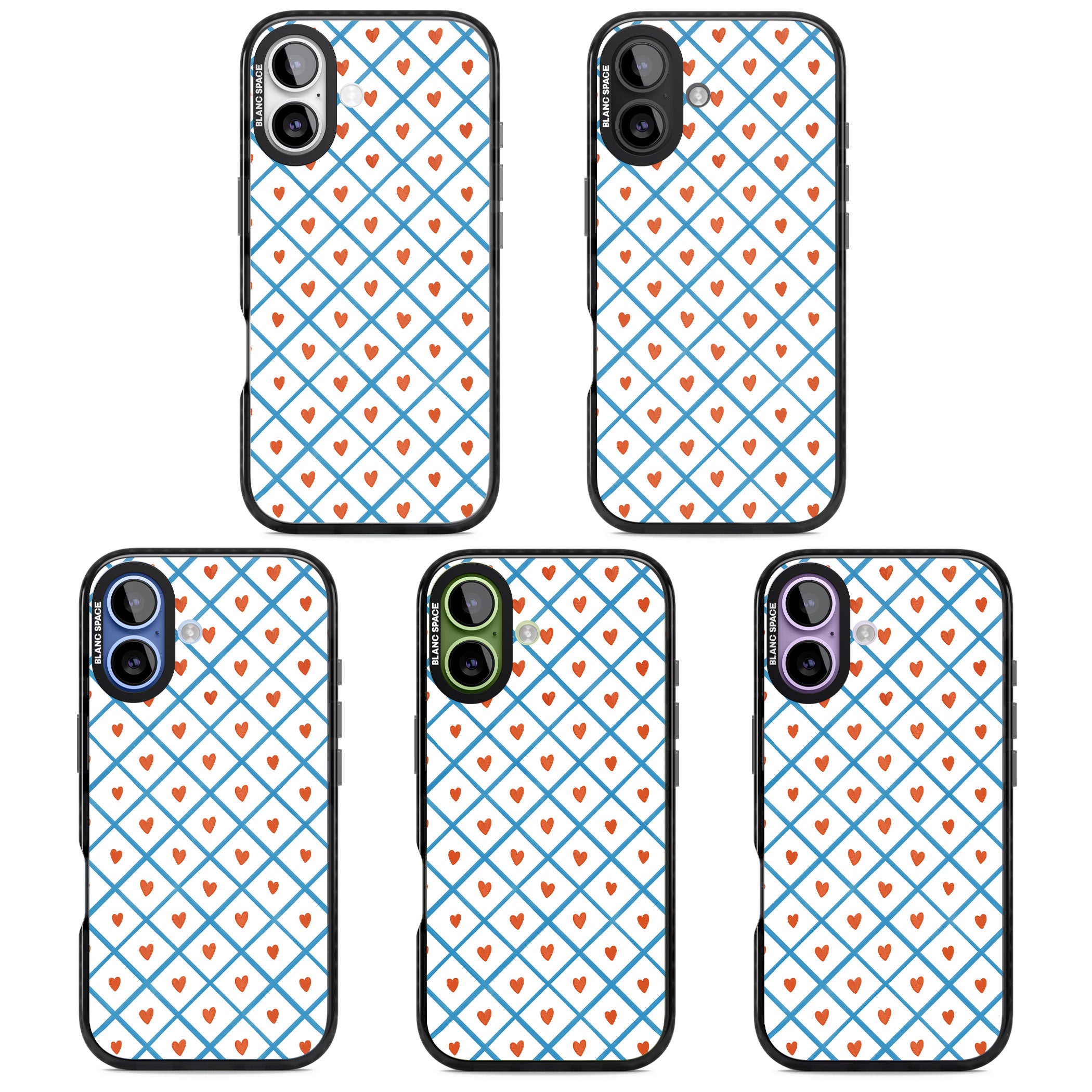 Lattice Love Hearts iPhone 17 Impact Black Phone Case APT Impact Protection