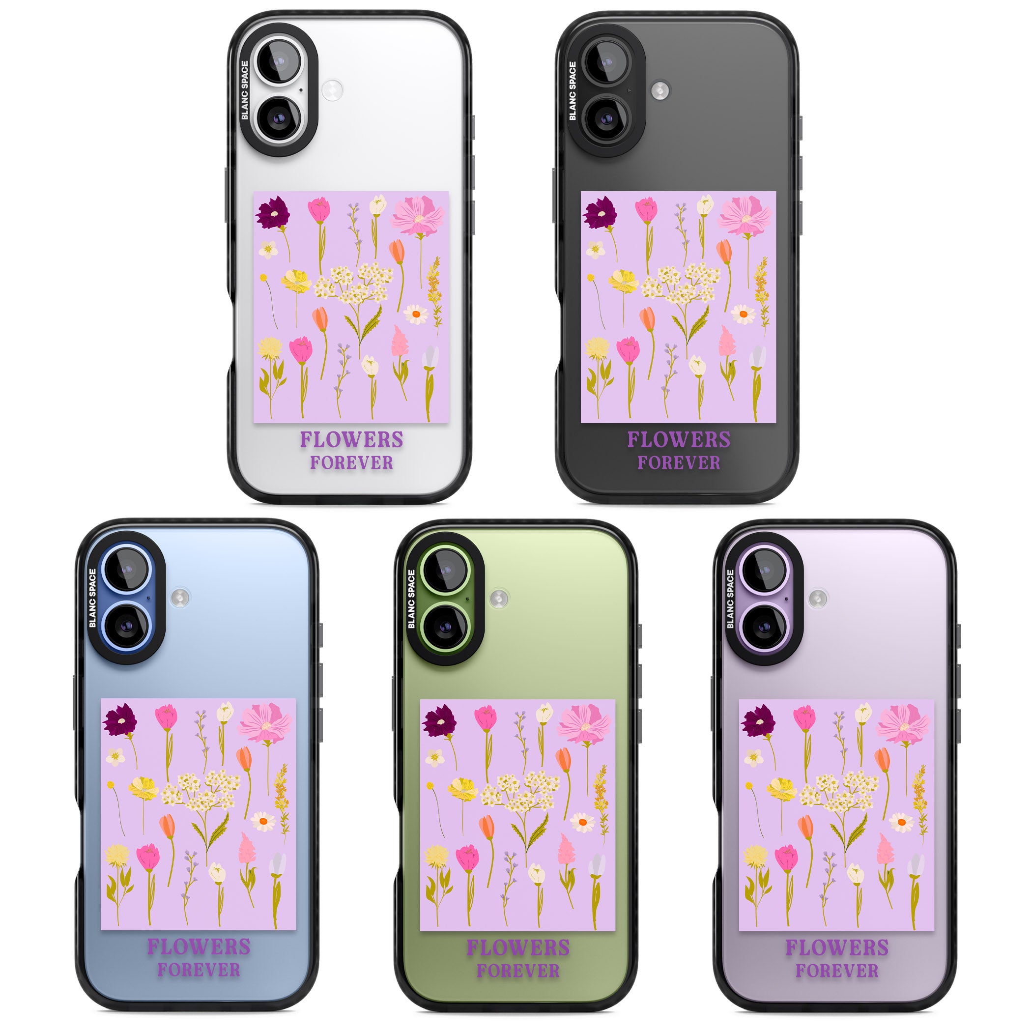 Flowers Forever iPhone 17 Impact Black Phone Case APT Impact Protection