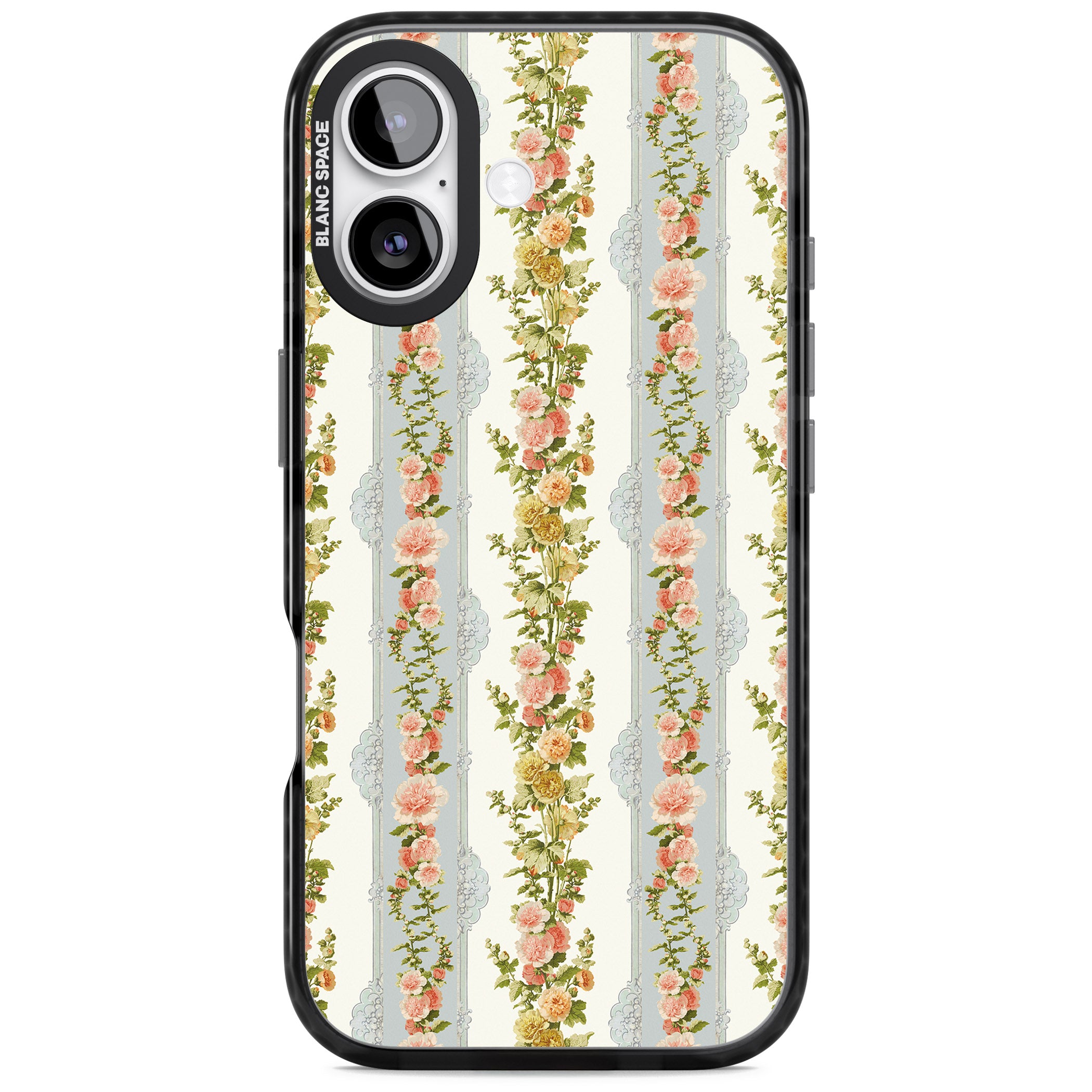 Vintage Floral Stripes iPhone 17 Impact Black Phone Case