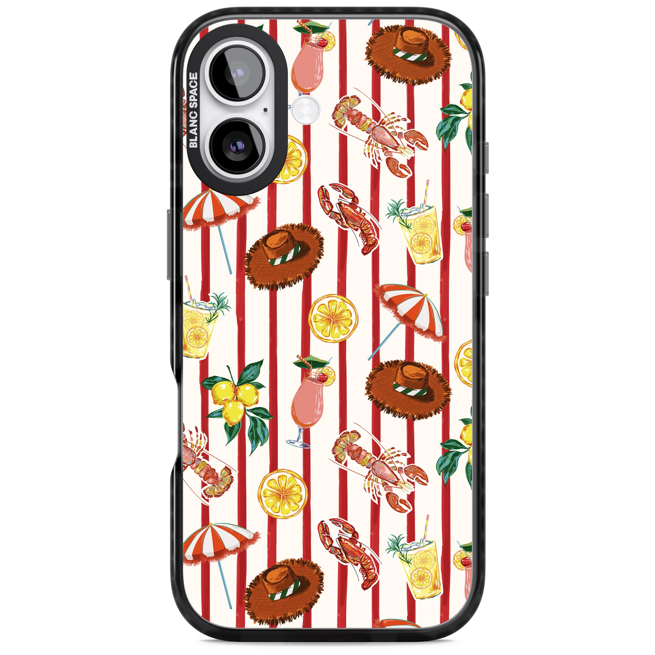 Italian Beach Pattern iPhone 17 Impact Black Phone Case
