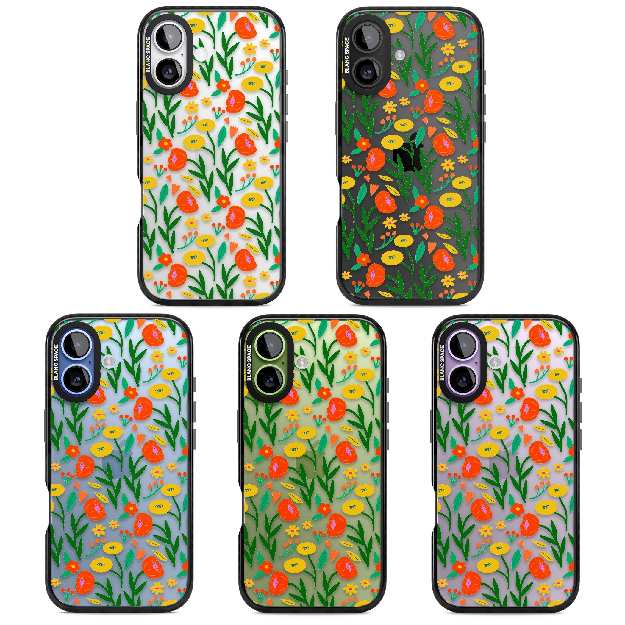 Summer Flower Fiesta iPhone 17 Impact Black Phone Case APT Impact Protection