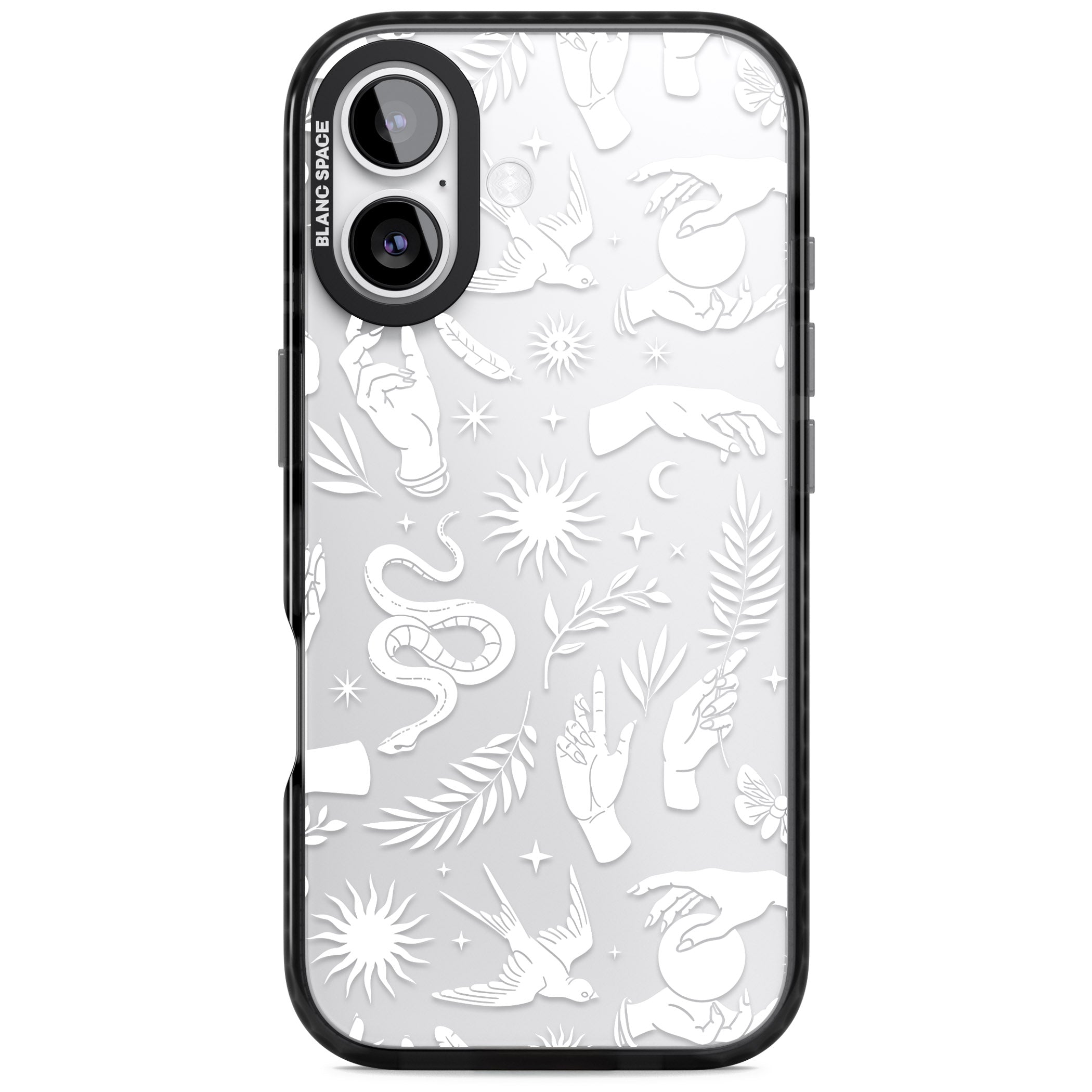 Celestial Pattern (White) iPhone 17 Impact Black Phone Case