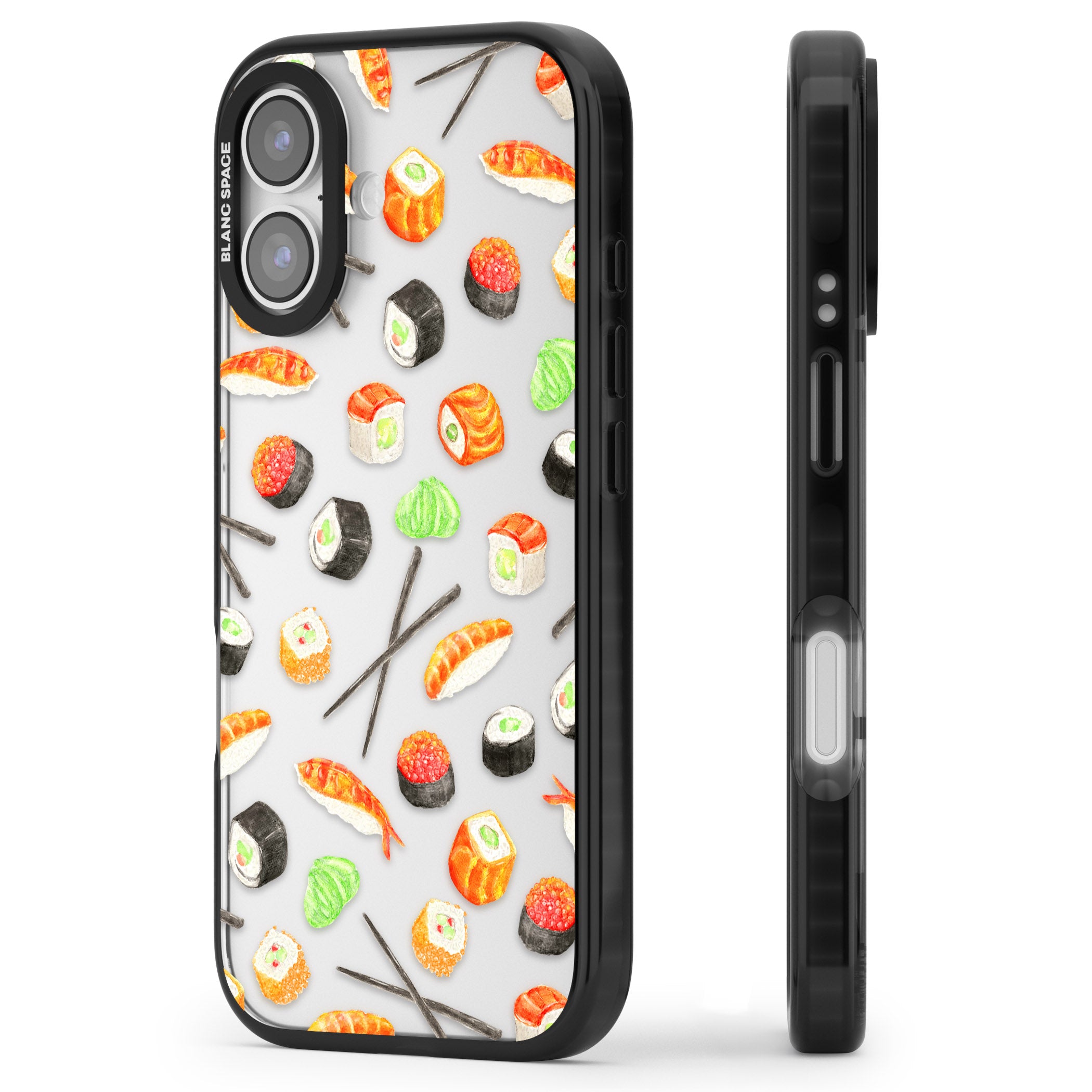 Sushi iPhone 17 Impact Black Phone Case Side Profile