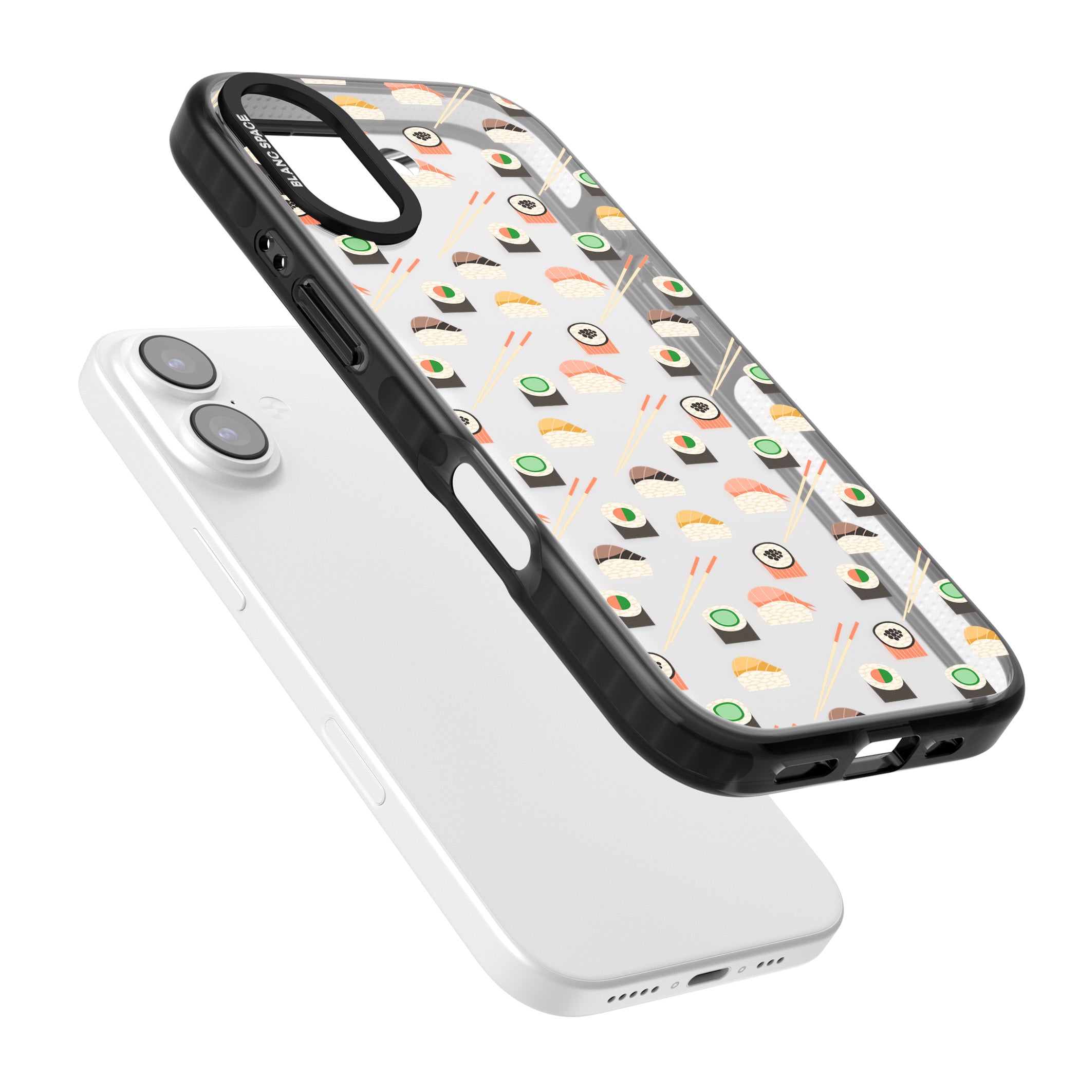 Sushi & Chopsticks Pattern iPhone 17 Impact Black Phone Case Colours