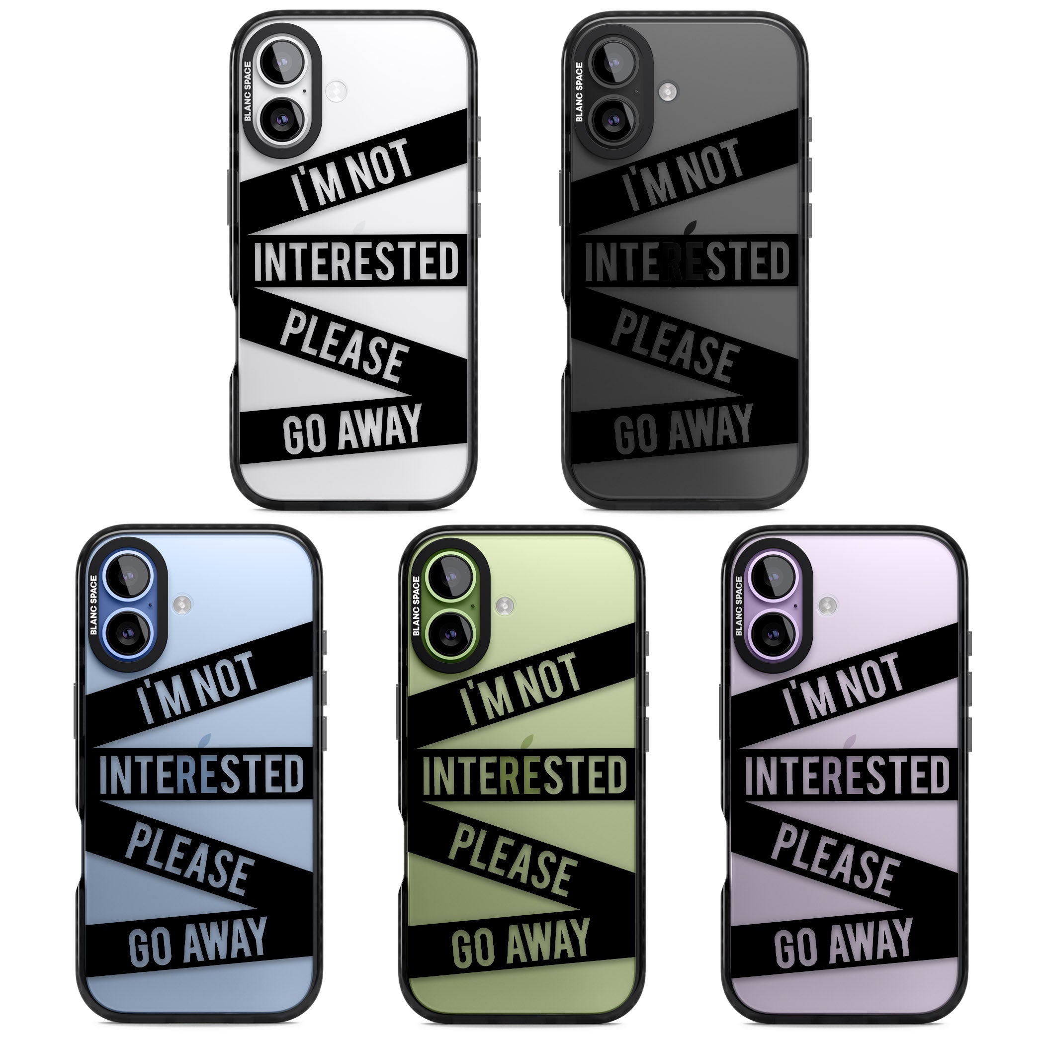 Not Interested Warning iPhone 17 Impact Black Phone Case APT Impact Protection
