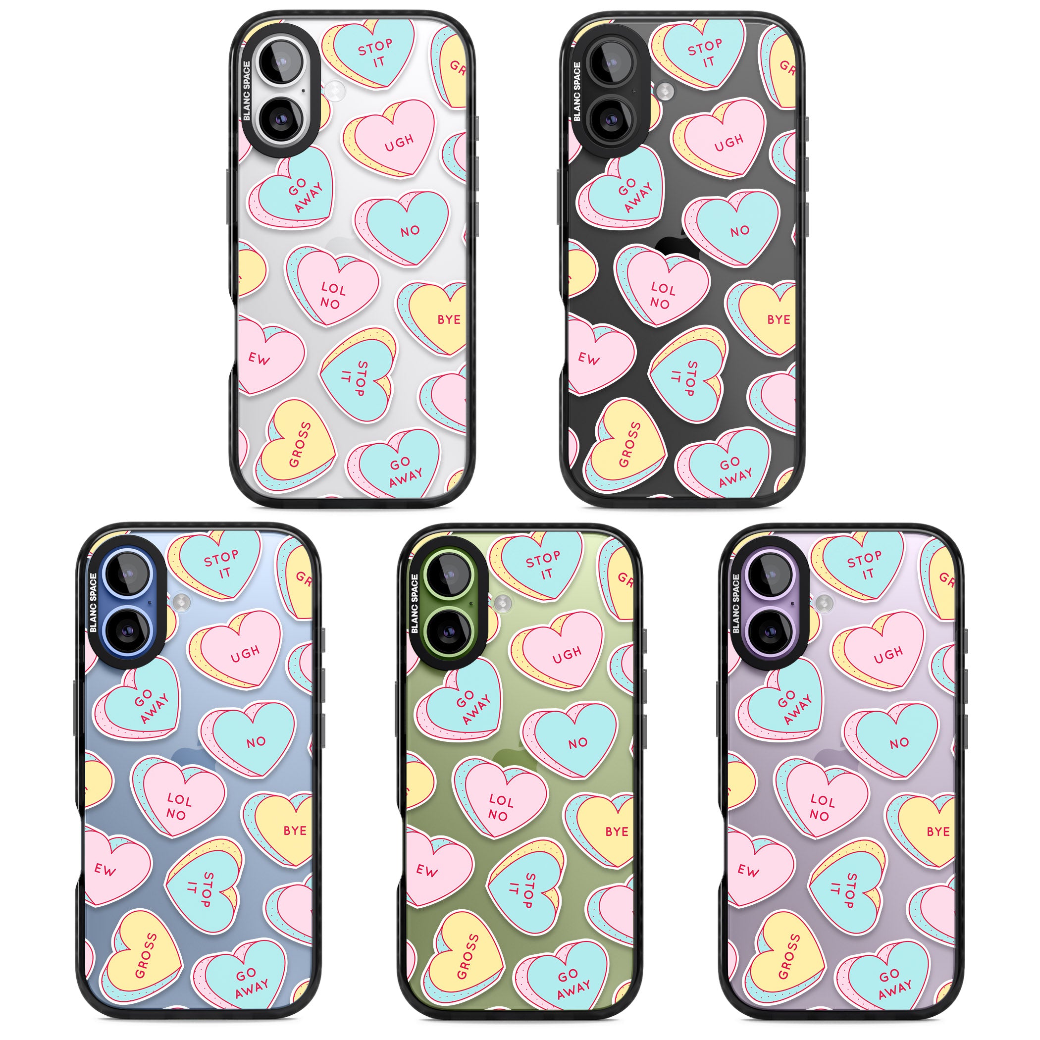 Sarcastic Love Hearts iPhone 17 Impact Black Phone Case APT Impact Protection