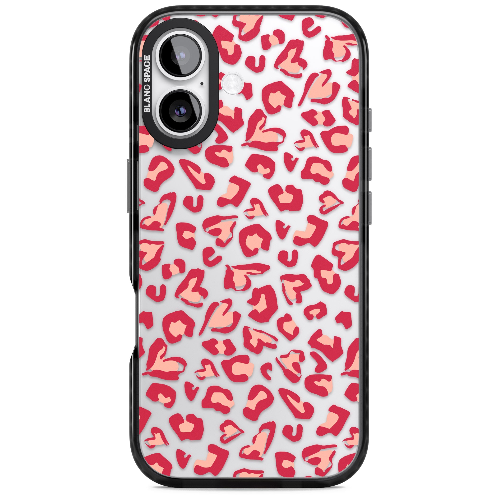 Heart Leopard Print iPhone 17 Impact Black Phone Case