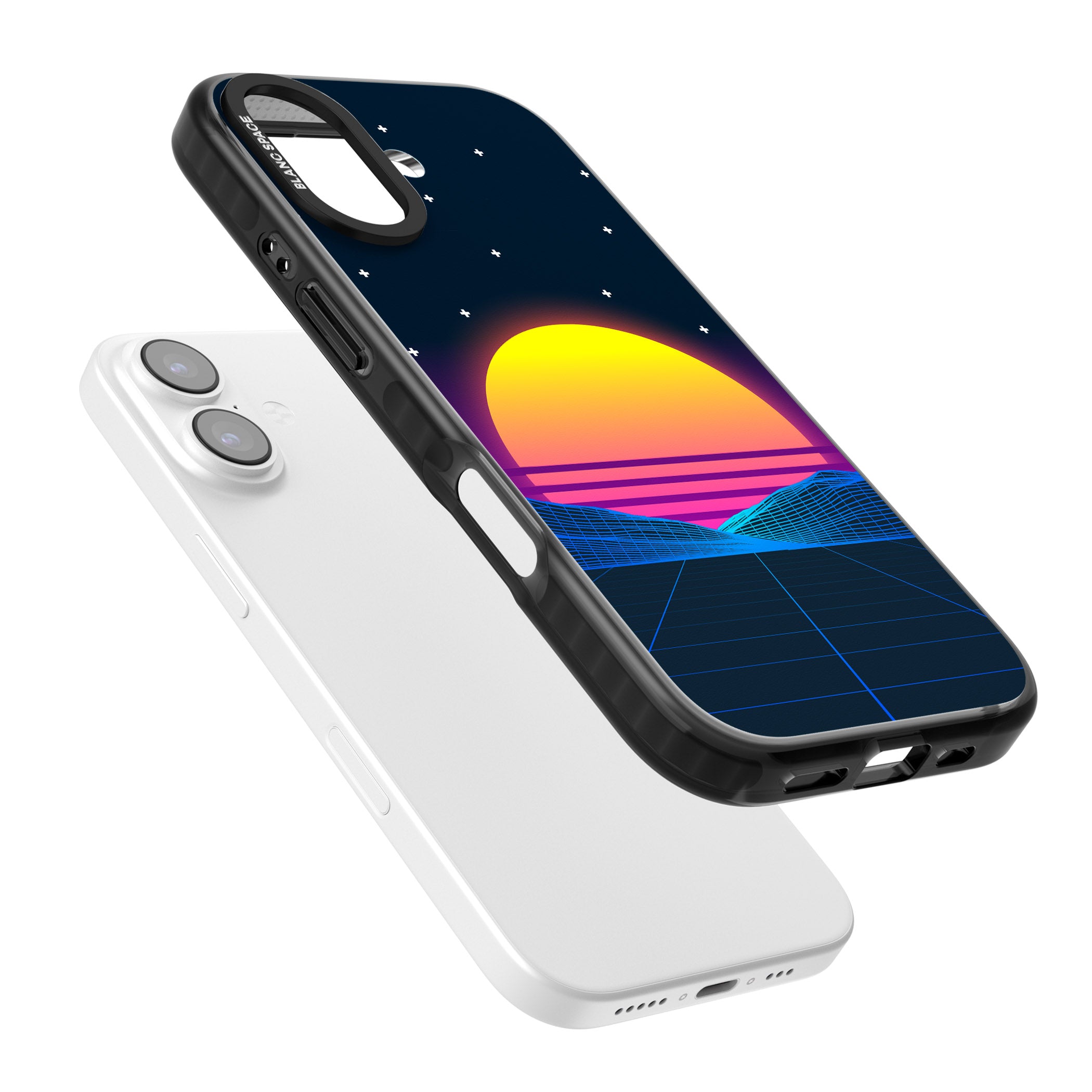 Retro Sunset Vaporwave iPhone 17 Impact Black Phone Case Colours