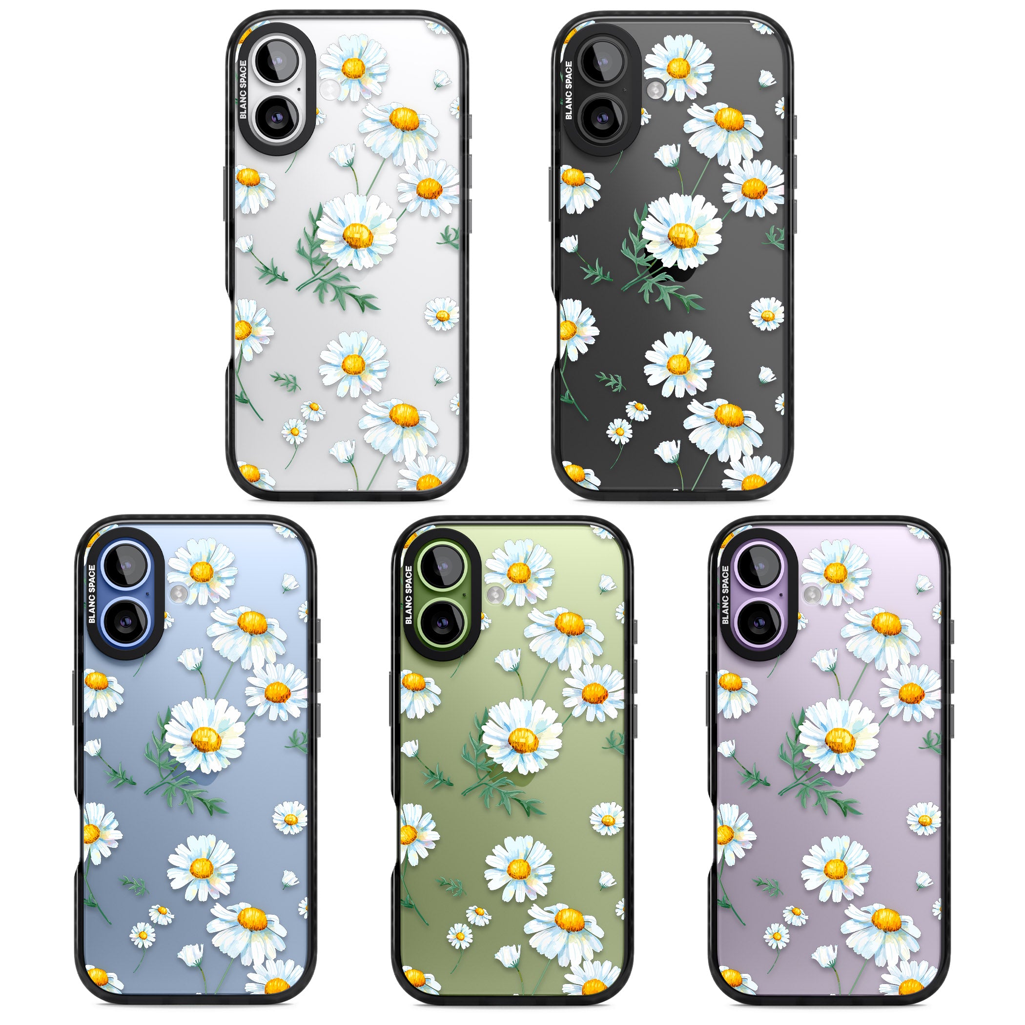 Vintage Painted Daisies iPhone 17 Impact Black Phone Case APT Impact Protection