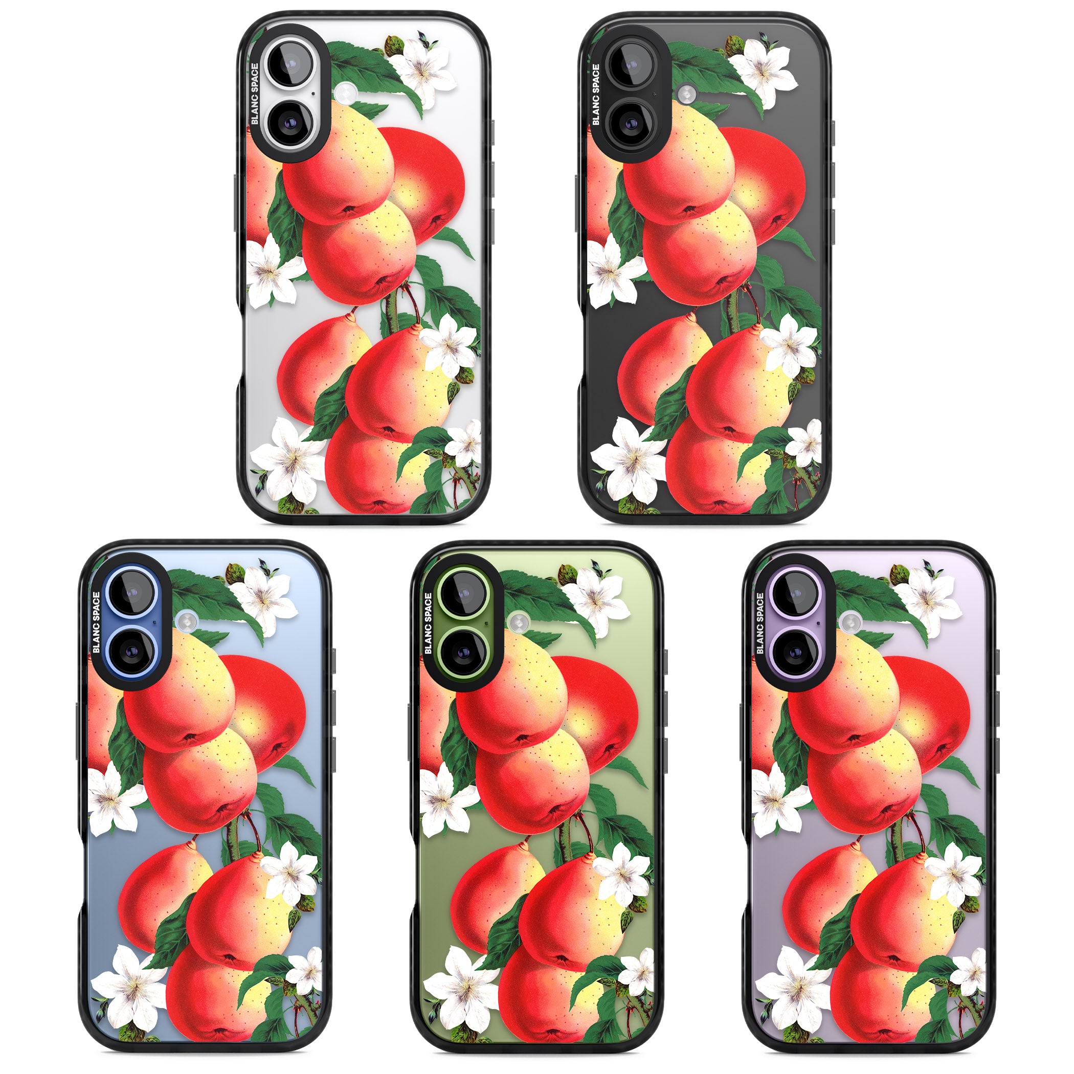 Vintage Painted Peaches iPhone 17 Impact Black Phone Case APT Impact Protection