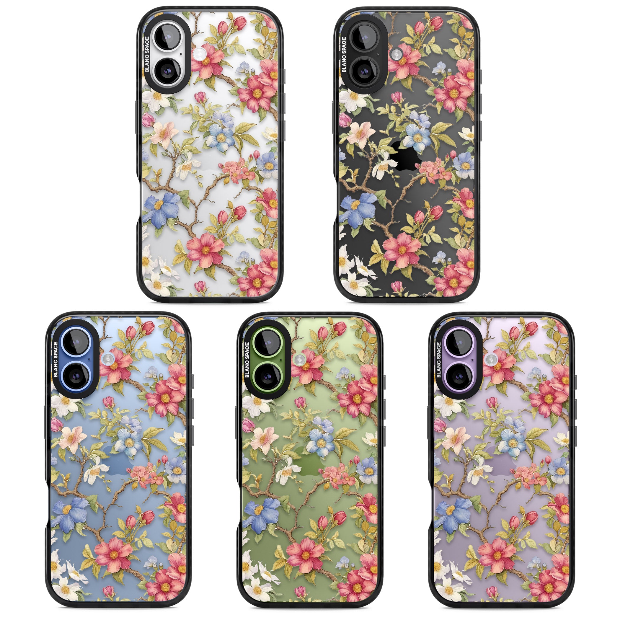 Vintage Vines & Flowers iPhone 17 Impact Black Phone Case APT Impact Protection