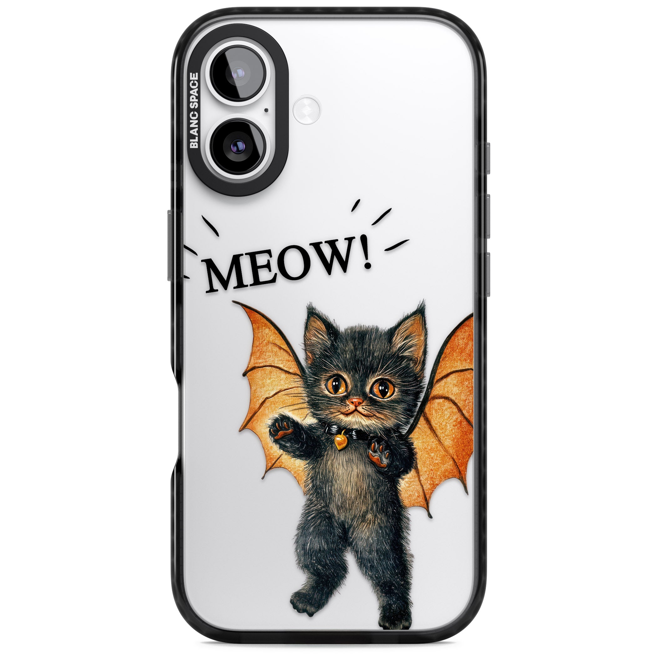 Meow iPhone 17 Impact Black Phone Case