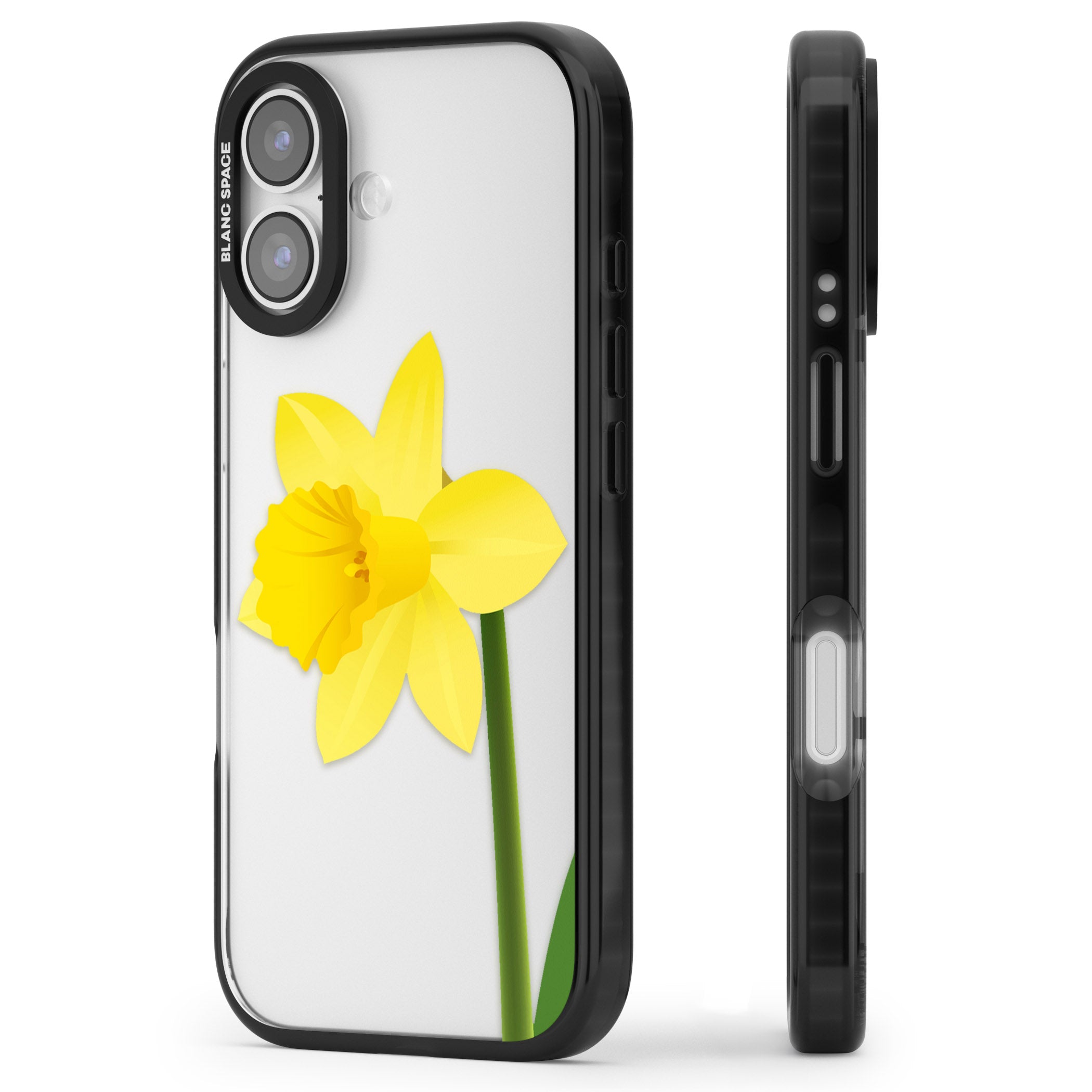 Daffodil iPhone 17 Impact Black Phone Case Side Profile