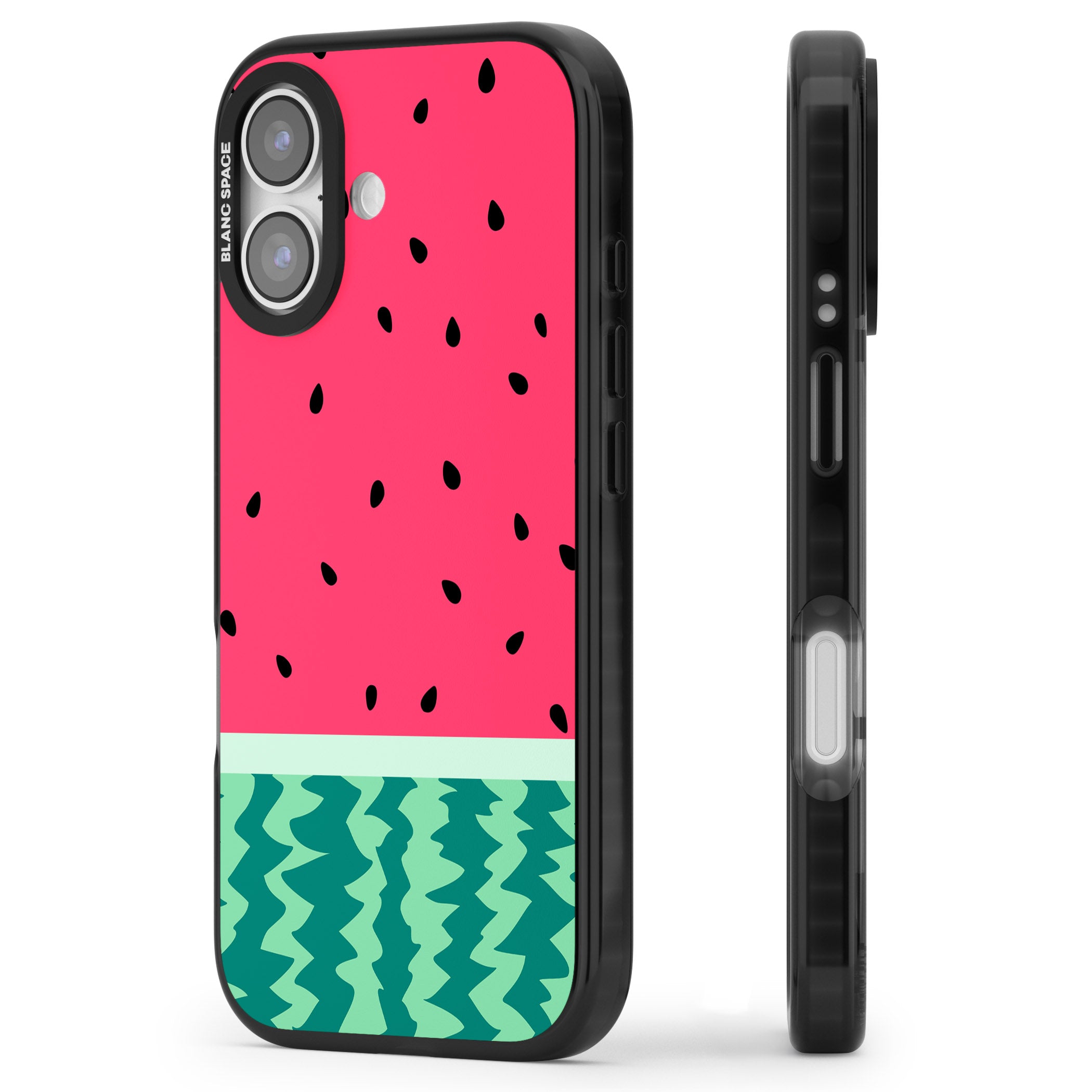 Full Watermelon iPhone 17 Impact Black Phone Case Side Profile