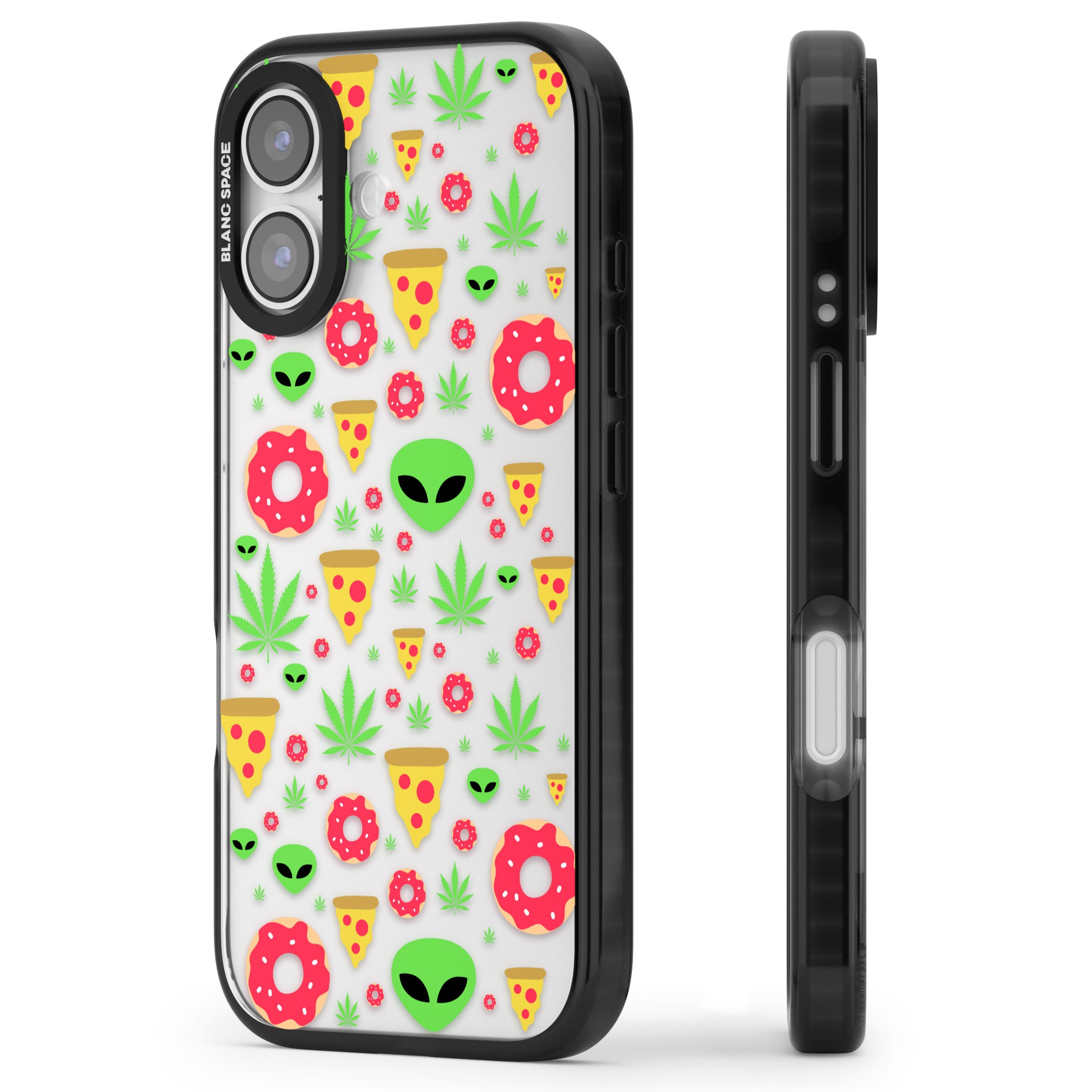 Martians & Munchies iPhone 17 Impact Black Phone Case Side Profile