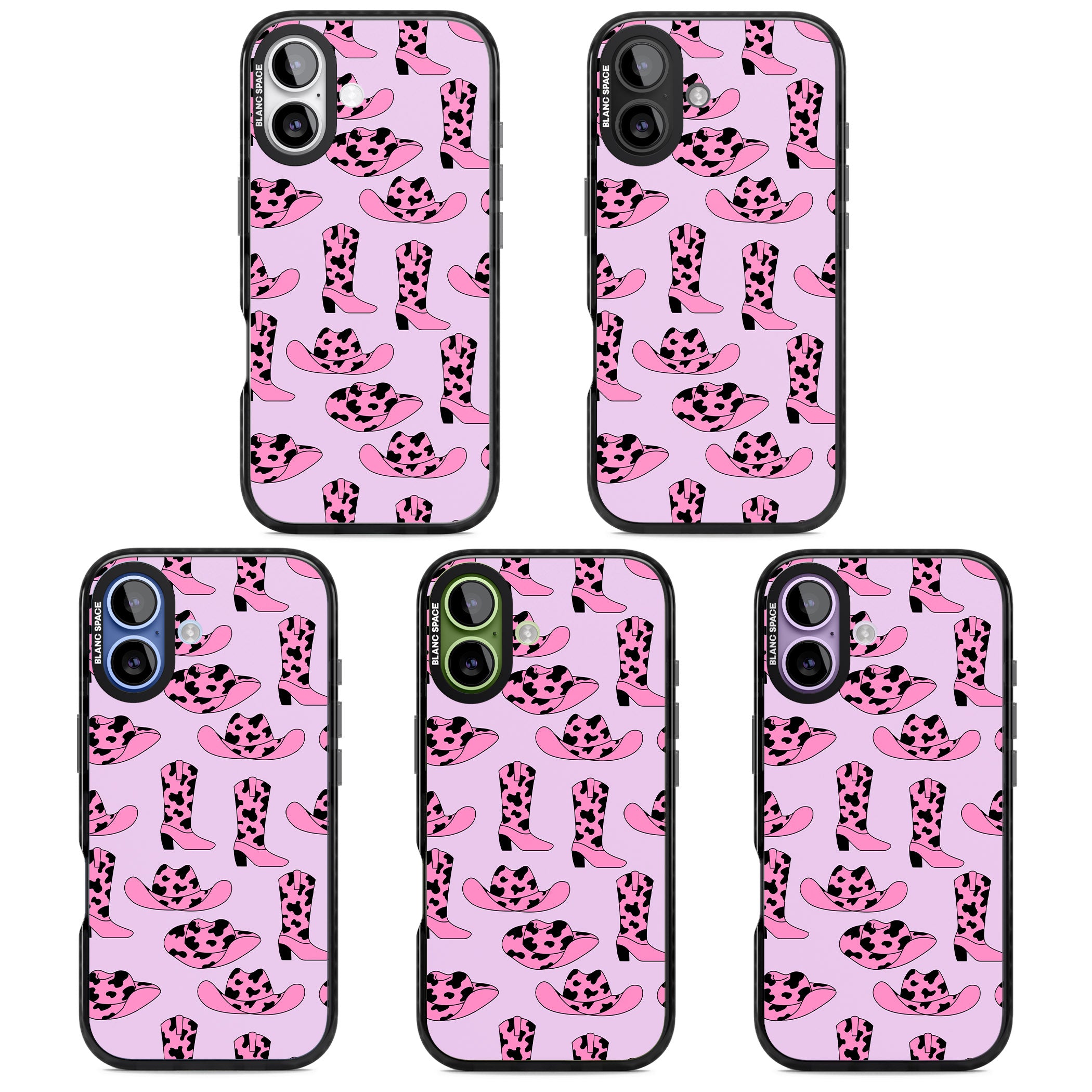Cow Girl Pattern iPhone 17 Impact Black Phone Case APT Impact Protection